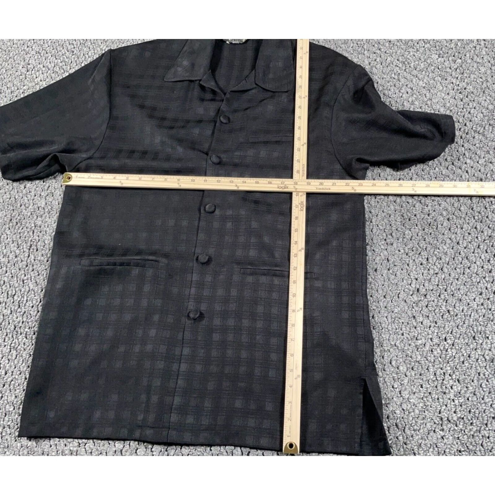 Vintage VTG Vintage Dad Style Shirt Adult Large Black Tonal Check Front Pockets Sopranos Shirt Men Large Black Check Pockets 80s Retro Size US L / EU 52-54 / 3 - 4 Thumbnail