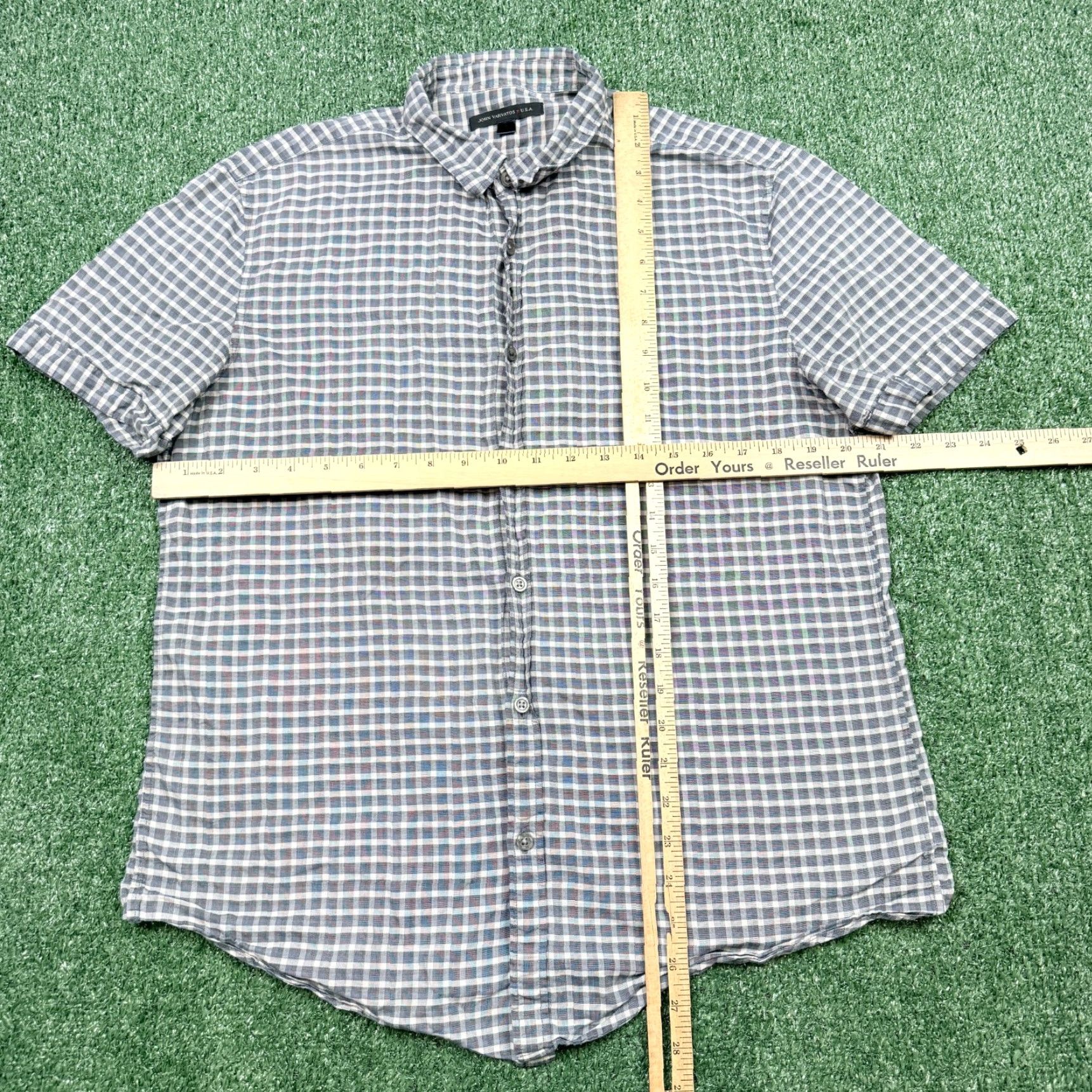 John Varvatos John Varvatos Button Up Shirt Men's L Brown Short Sleeve Casual Size US L / EU 52-54 / 3 - 5 Thumbnail