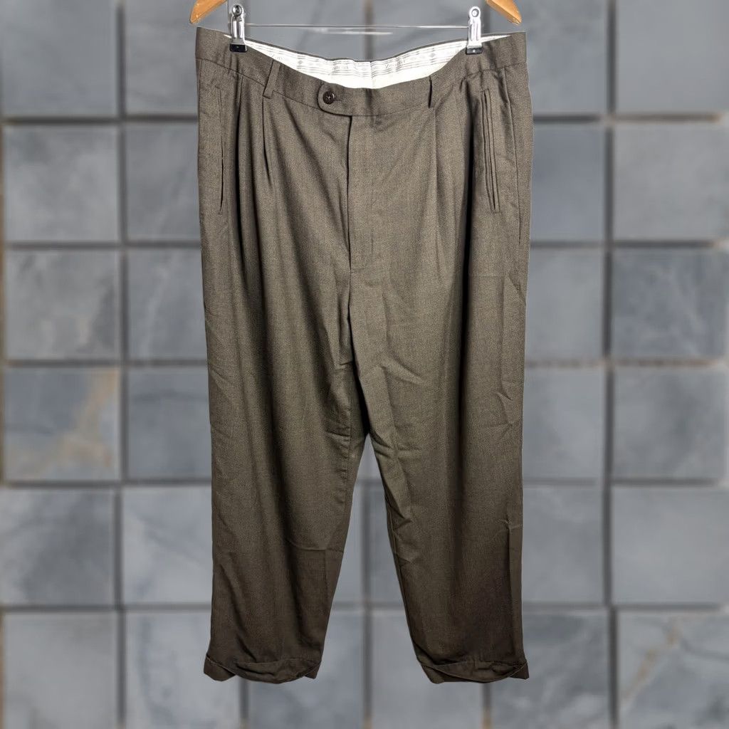 Zanella Zanella Pants Mens 38 Brown Wool Pleated Dress Trouser Italy Nordstrom Size US 38 / EU 54 - 1 Thumbnail