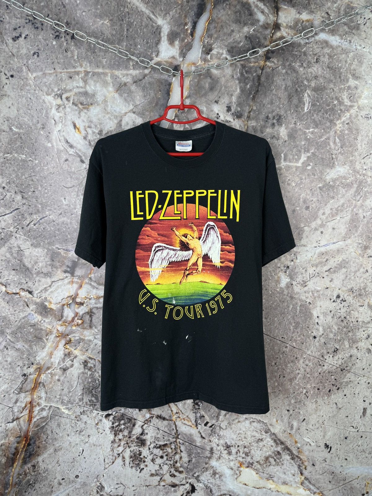 Hanes Men’s Led Zeppelin U.S. Tour 1975 T-Shirt Rock Band Size M Size US M / EU 48-50 / 2 - 1 Thumbnail