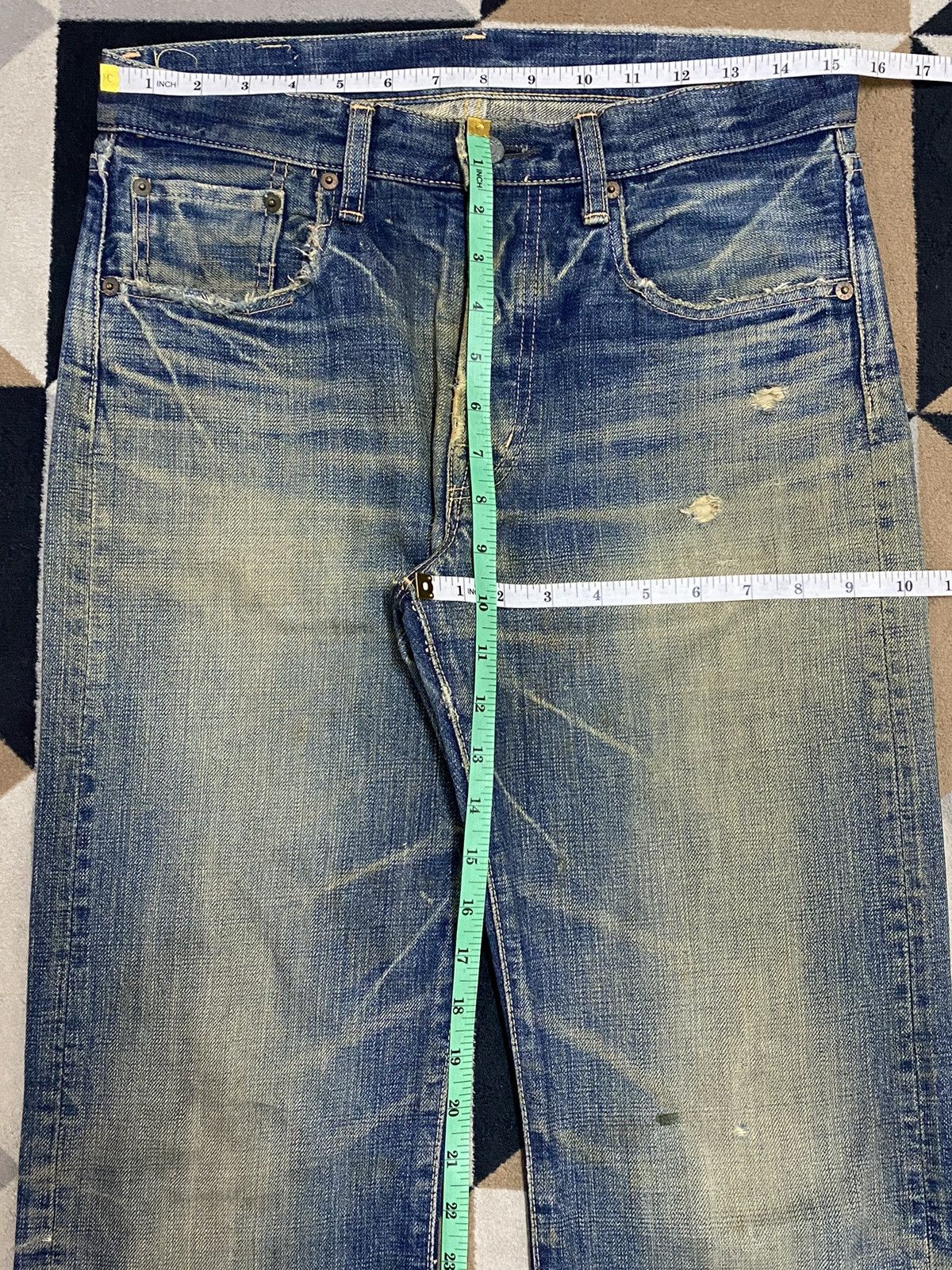 Spellbound Japanese Brand SpellBound Mud Wash Distressed Loose Jeans Size US 31 - 22 Thumbnail
