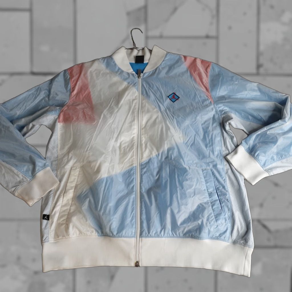 Jordan Brand Jordan Windbreaker Jacket XL White Blue Full Zip Jumpman Activewear Mens Size US XL / EU 56 / 4 - 1 Thumbnail