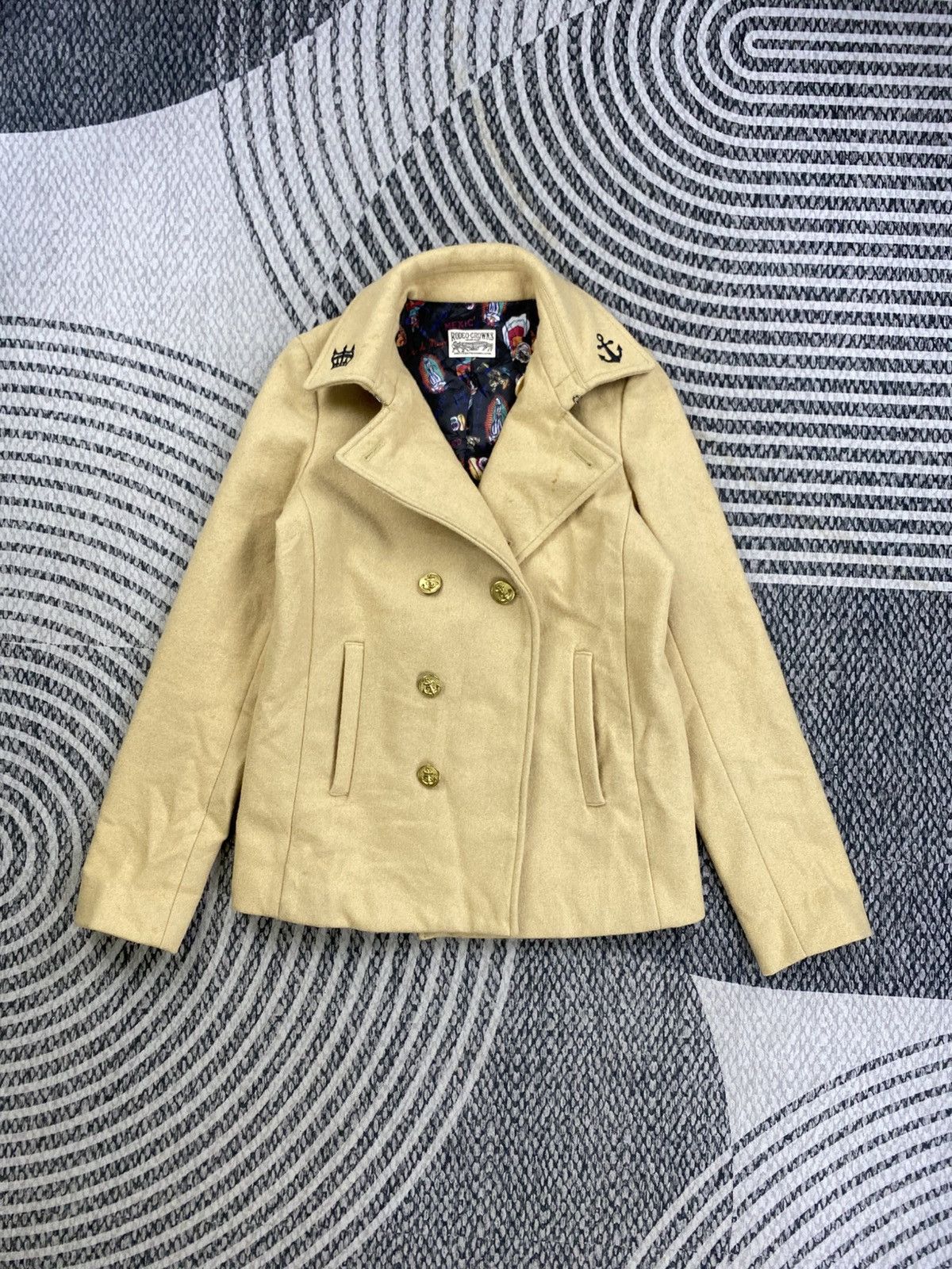 Japanese Brand Rodeo Crown Wool Blend Double Collar Coat Jacket Size US S / EU 44-46 / 1 - 1 Thumbnail