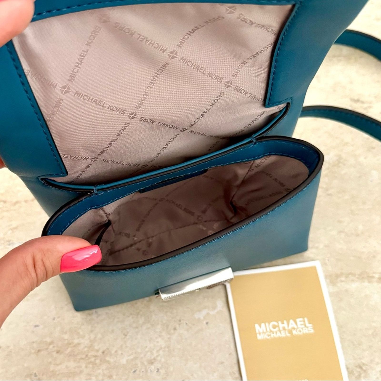 Michael Kors NWT! MICHAEL KORS Cece Teal Handbag, Small, MSRP.$448 Size ONE SIZE - 11 Thumbnail