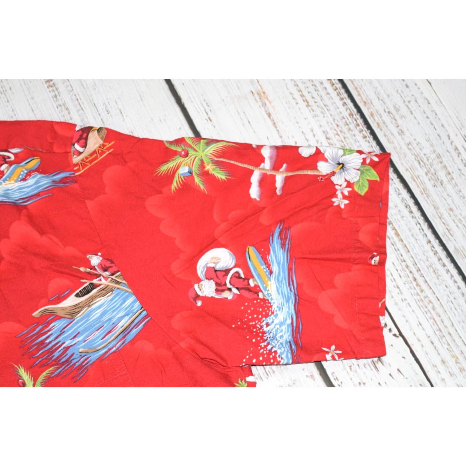 Vintage VINTAGE Pacific Legend Apparel Hawaiian Santa Holiday Button-Up Shirt 2XL Red Floral Short Sleeve Mens Size US XXL / EU 58 / 5 - 3 Thumbnail