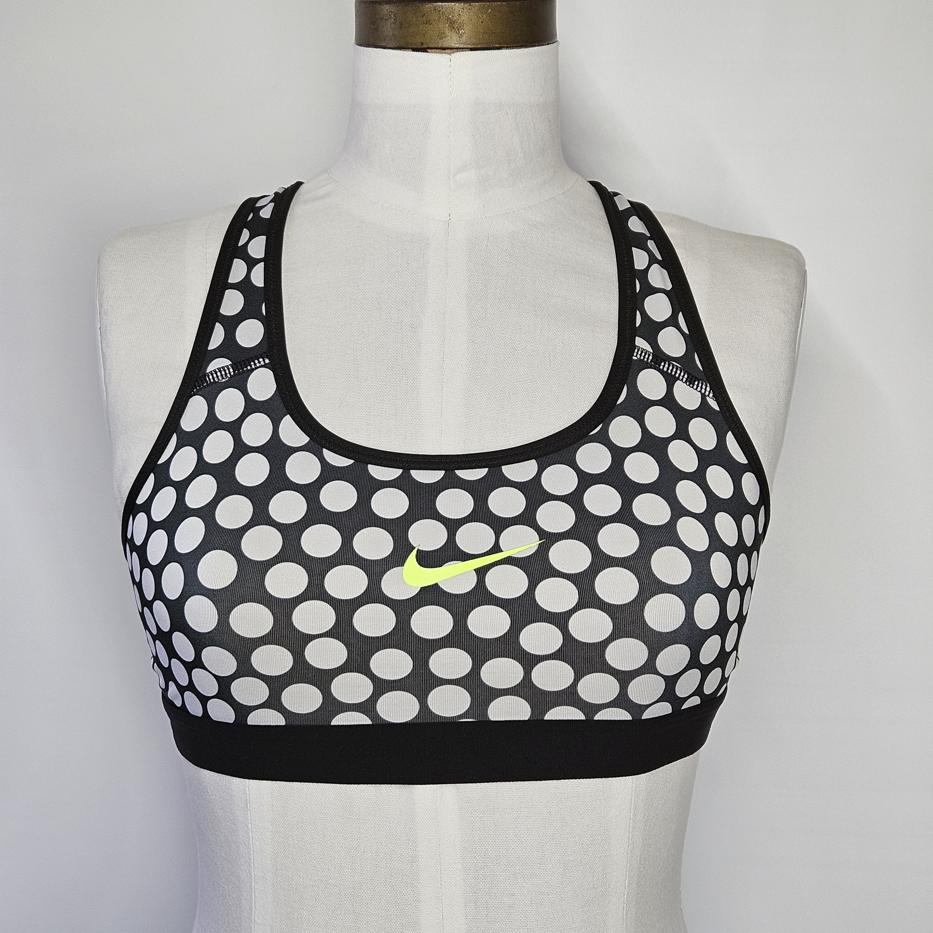 Nike Nike Size S Sports Bra Black White Polkadots Support Dri-Fit Size S / US 4 / IT 40 - 1 Thumbnail