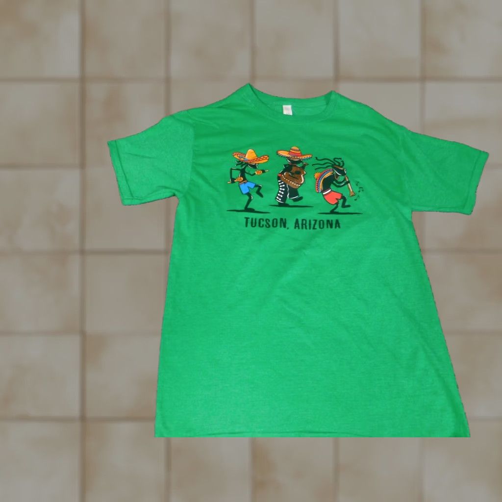 Jerzees JERZEES Shirt Mens T-Shirt Short Sleeve Crew Neck Green Cotton Knit Logo Medium M Vintage No Size US M / EU 48-50 / 2 - 1 Thumbnail