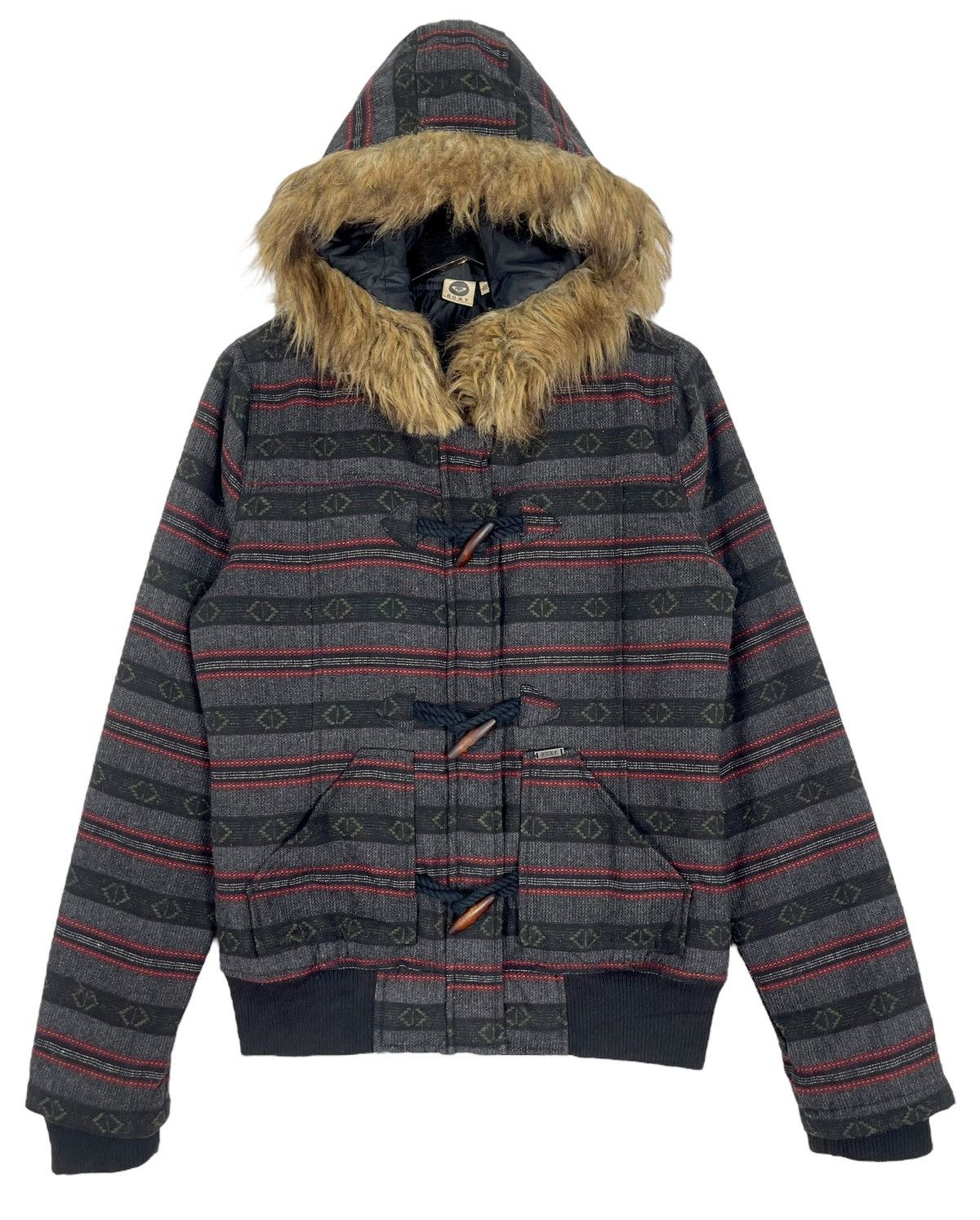 Quiksilver × Vintage Roxy Duffle Sherpa Jacket Size M / US 6-8 / IT 42-44 - 1 Thumbnail