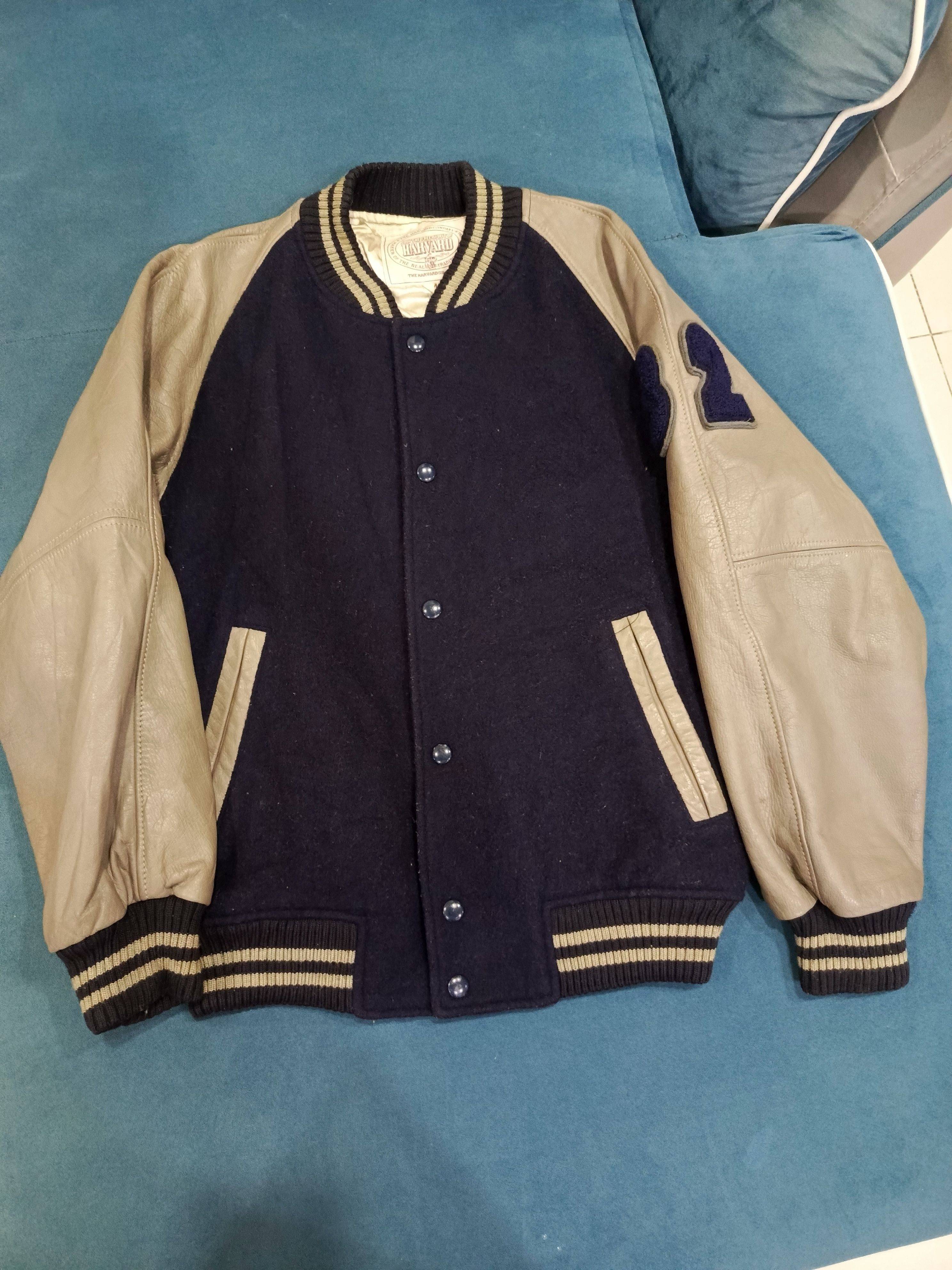 Vintage Vintage HARVARD Varsity Leather Sleeve Jacket Size US M / EU 48-50 / 2 - 4 Thumbnail