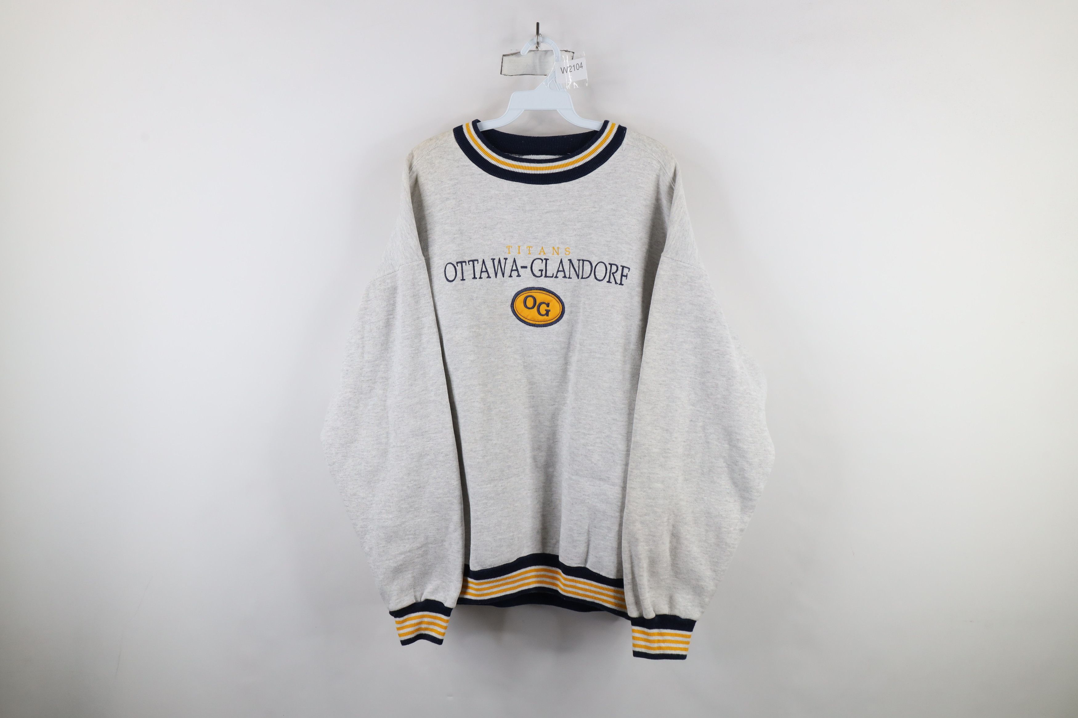 Vintage Vintage 90s Glandorf High School Heavyweight Sweatshirt USA Size US XL / EU 56 / 4 - 1 Thumbnail