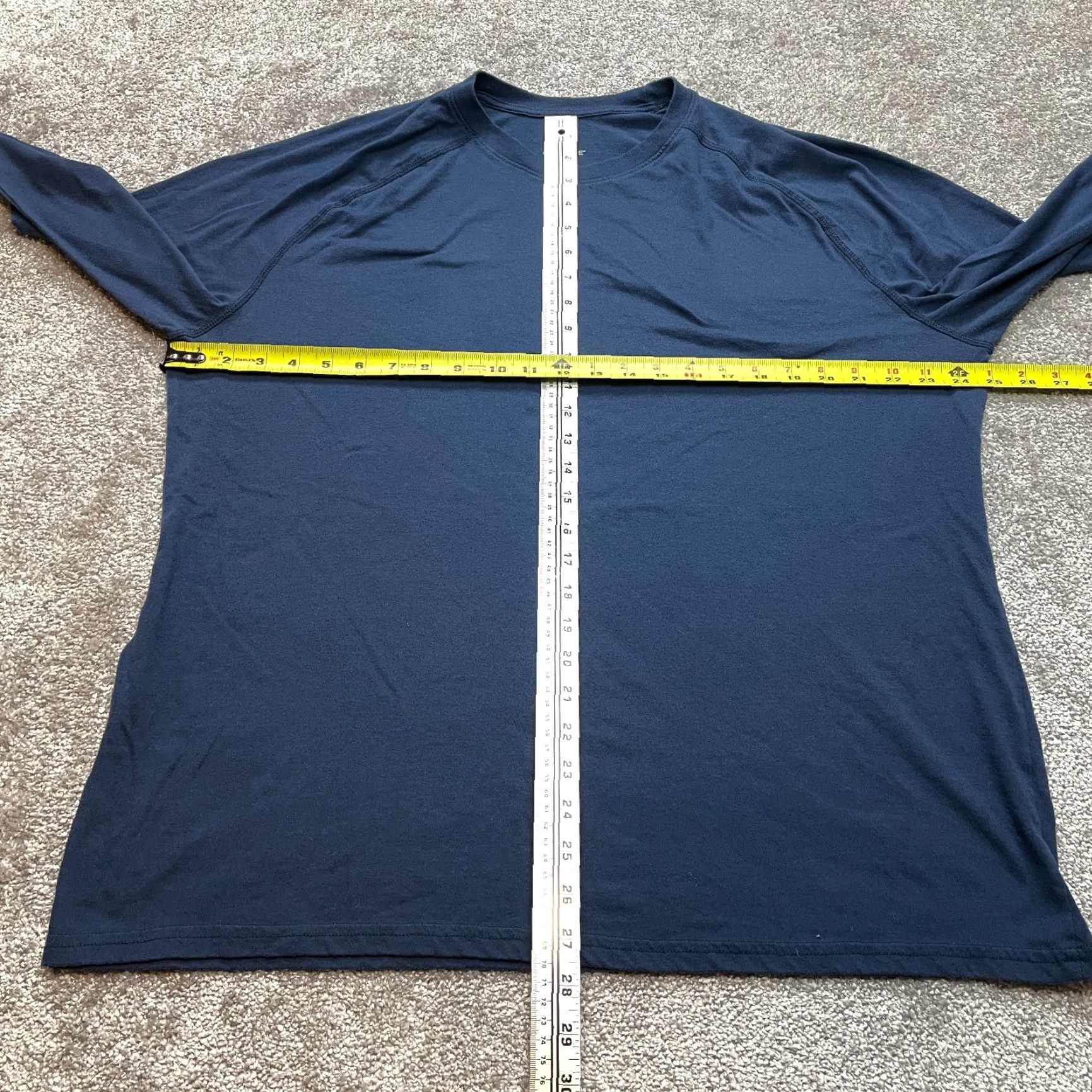 George George Shirt Mens XL Blue Long Sleeve Crew Neck Knit Cotton Blend Solid T-Shirt Everyday Classic Size US XL / EU 56 / 4 - 3 Thumbnail