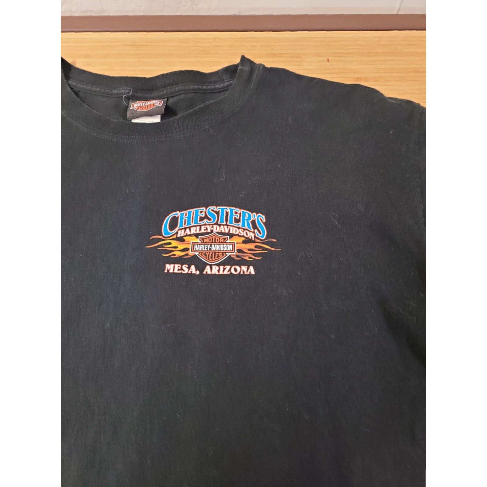 Harley Davidson Harley-Davidson Men T-Shirt Black XL Crew Neck Short Sleeve Logo Double-Sided Front Back Graphic Print 2000s Cowboy Motorcycle Biker Size US XL / EU 56 / 4 - 2 Thumbnail