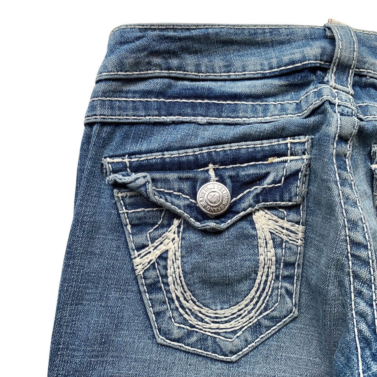 True Religion 2000’s True Religion Joey Distressed Bootcut Flare Pants Size US 28 / EU 44 - 17 Thumbnail