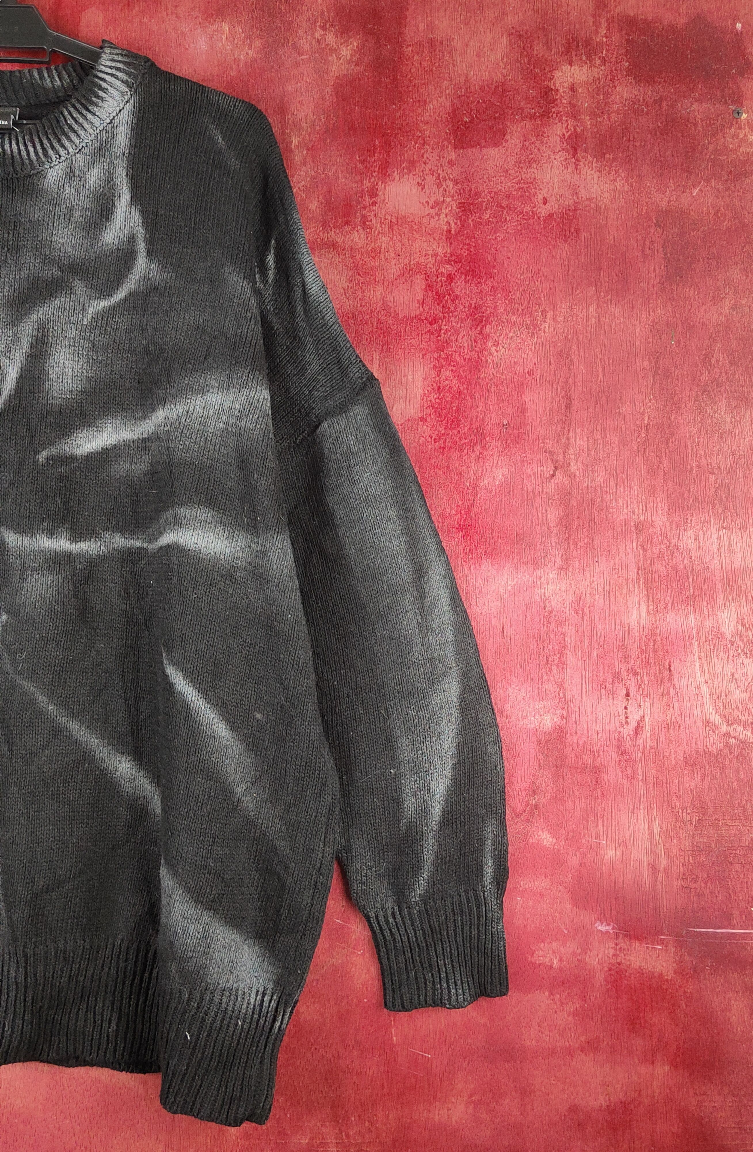 Japanese Brand Vencede acid wash Black White Knitwear Sweatshirts #S2381 Size US XL / EU 56 / 4 - 5 Thumbnail