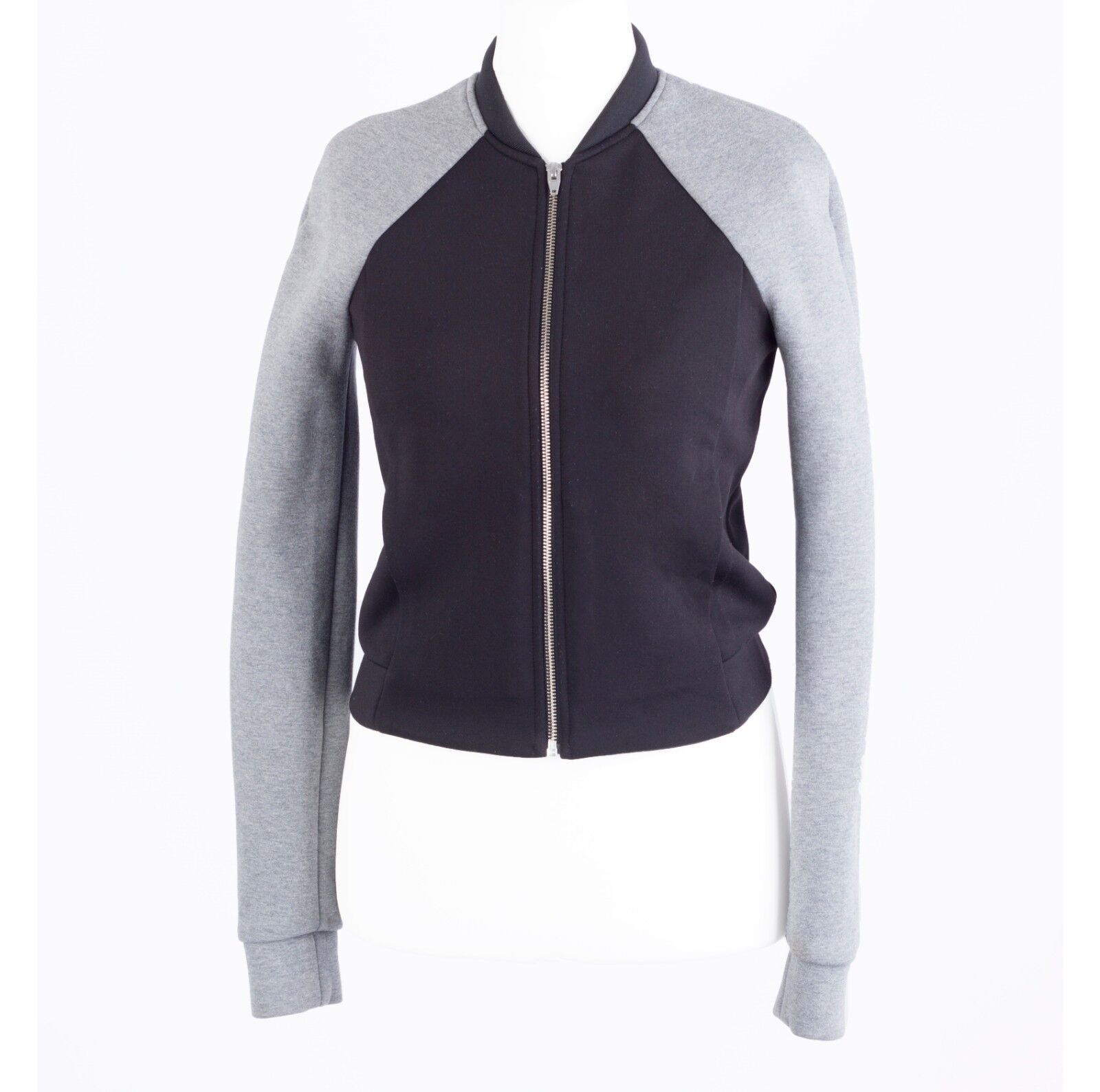 Alexander Wang × T by Alexander Wang T Alexander WANG Women's Bomber, Gray Sleeve, Black Body Size S / US 4 / IT 40 - 1 Thumbnail