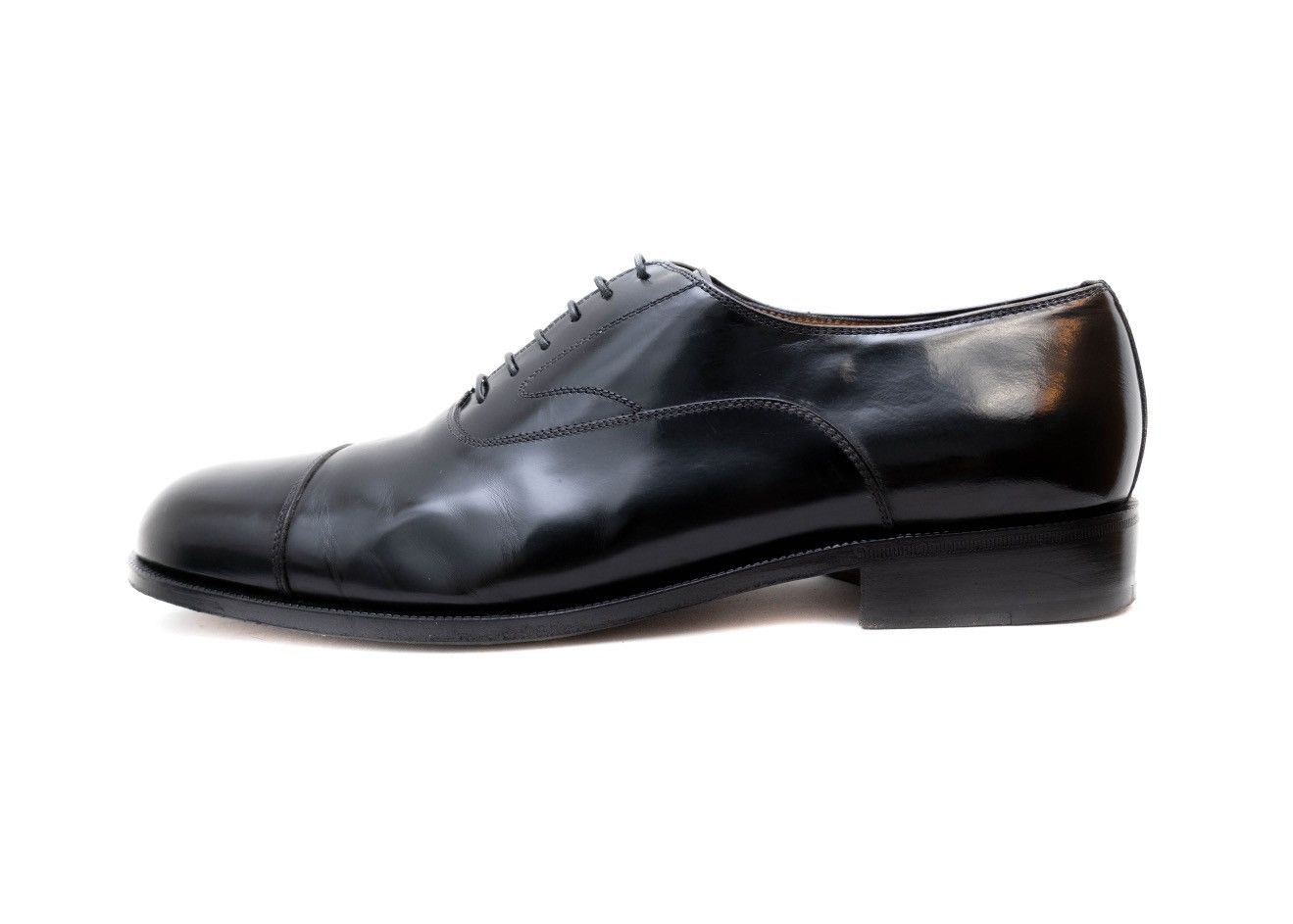 Salvatore Ferragamo Salvatore Ferragamo Padova Black Calf Leather Cap Toe Shoes Size US 11 / EU 44 - 2 Thumbnail