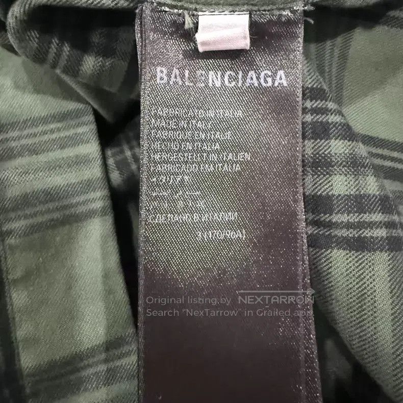 Balenciaga Balenciaga Color-Blocked Plaid Single-Breasted Hooded Long Size US L / EU 52-54 / 3 - 7 Thumbnail