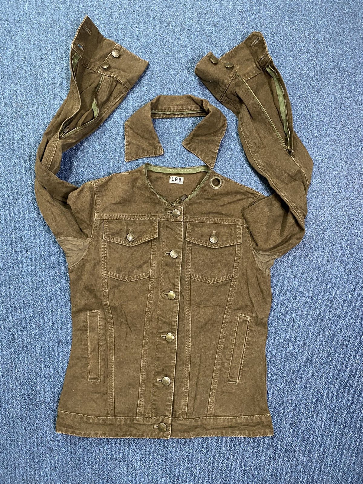 Le Grande Bleu (L.G.B.) LGB BROWN DENIM JACKET Size S / US 4 / IT 40 - 2 Thumbnail