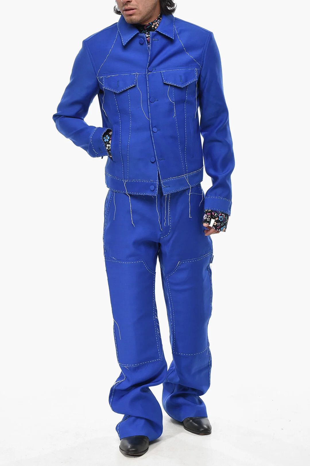Off-White og1mm0426 Silk-Blend Jacket in Blue Size US M / EU 48-50 / 2 - 4 Thumbnail