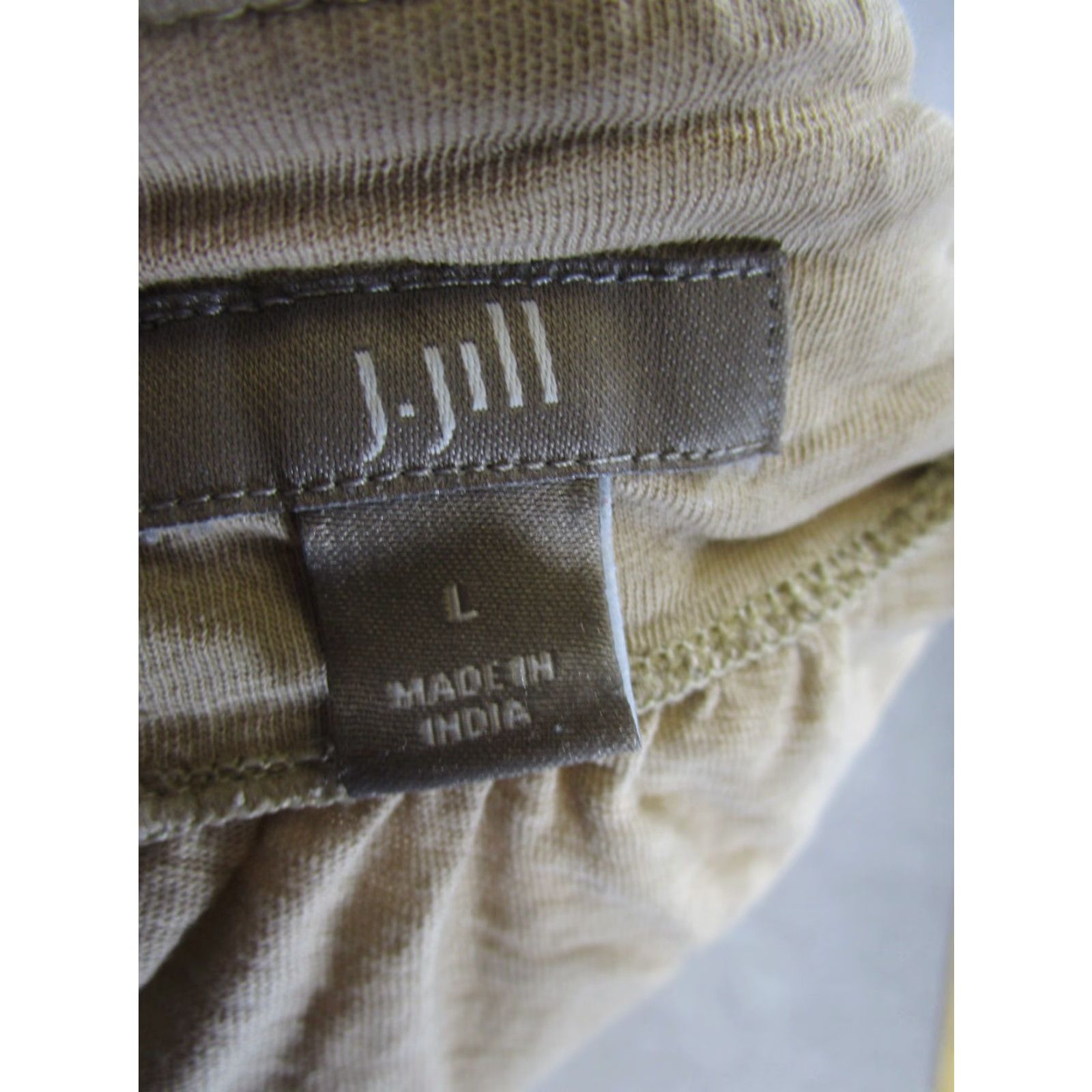 J. Jill J. Jill Shirt Womens L Beige Cotton V Neck Long Sleeve Stains Size L / US 10 / IT 46 - 7 Thumbnail
