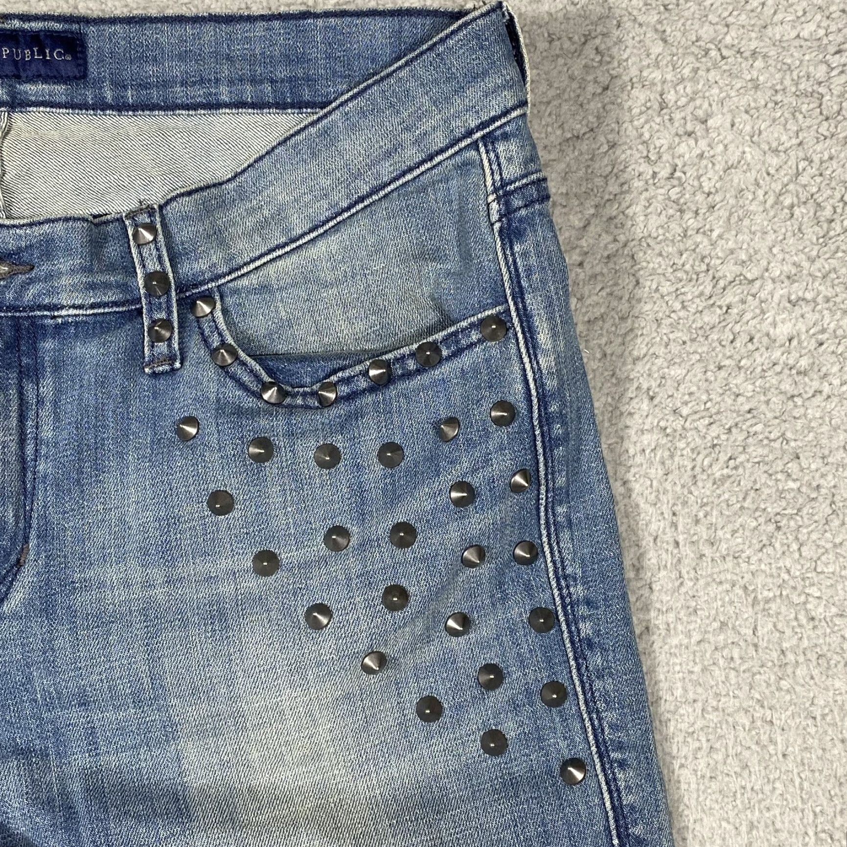 Vintage Rock & Republic Jeans Kasandra 12M Studded Pockets Stretch Bootcut 5-Pocket Denim Blue Ladies Size 34" / US 12 / IT 48 - 5 Thumbnail