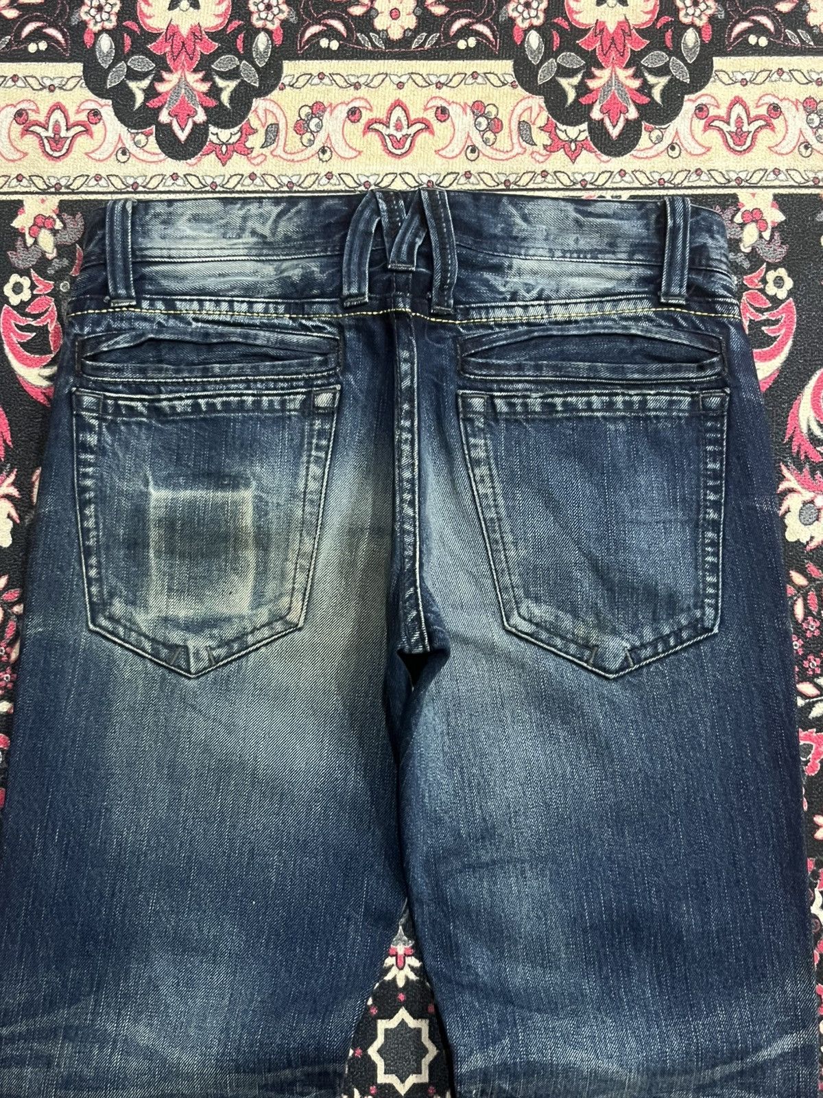 Tornado Mart Vintage Midas Snake Skin Studded Blue Crack Wash Flare Jeans Size US 30 / EU 46 - 9 Thumbnail