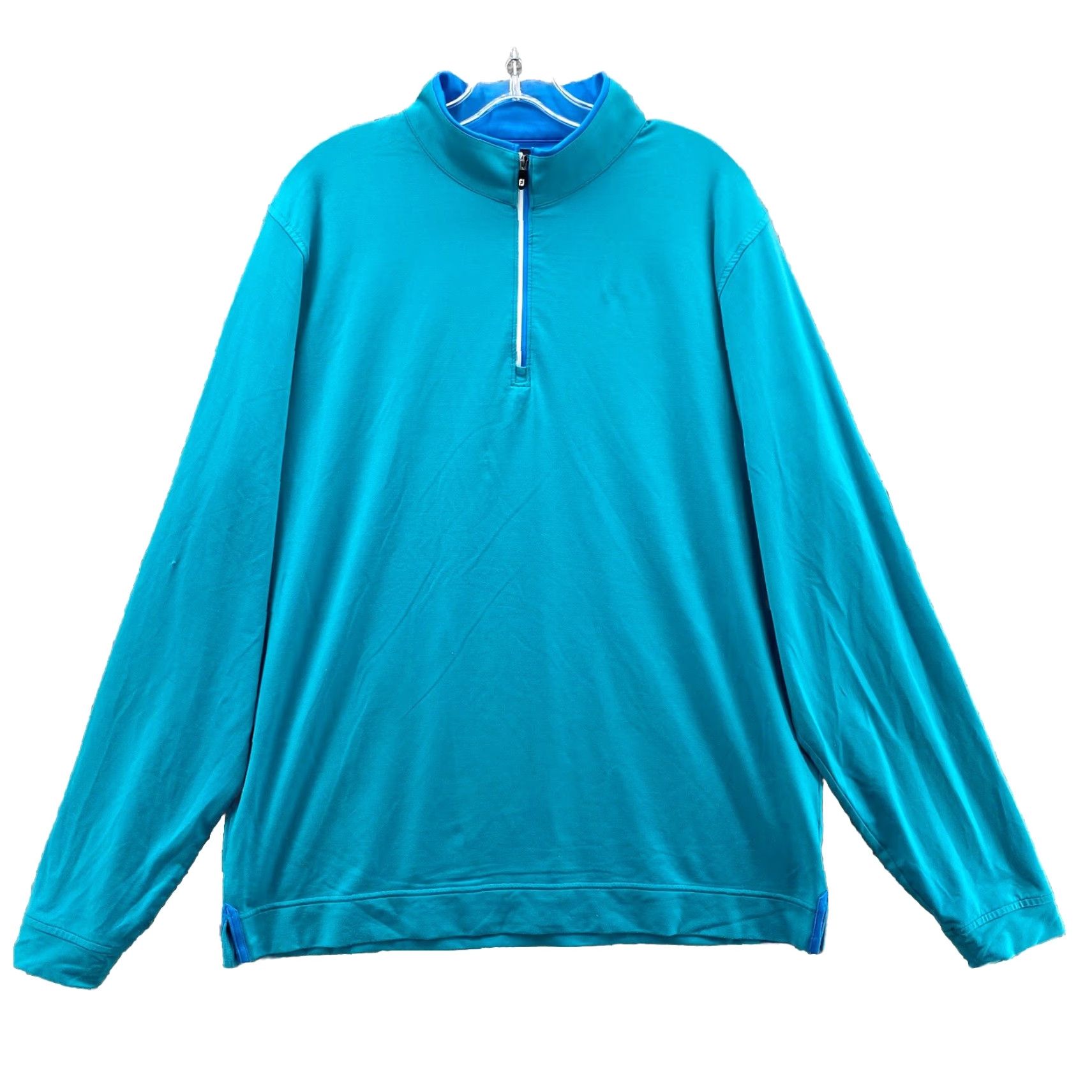 Lululemon Footjoy Pullover Sweatshirt Large Blue 1/4 Zip Performance Golf Sweater Gorpcore - Men's Size US L / EU 52-54 / 3 - 2 Thumbnail