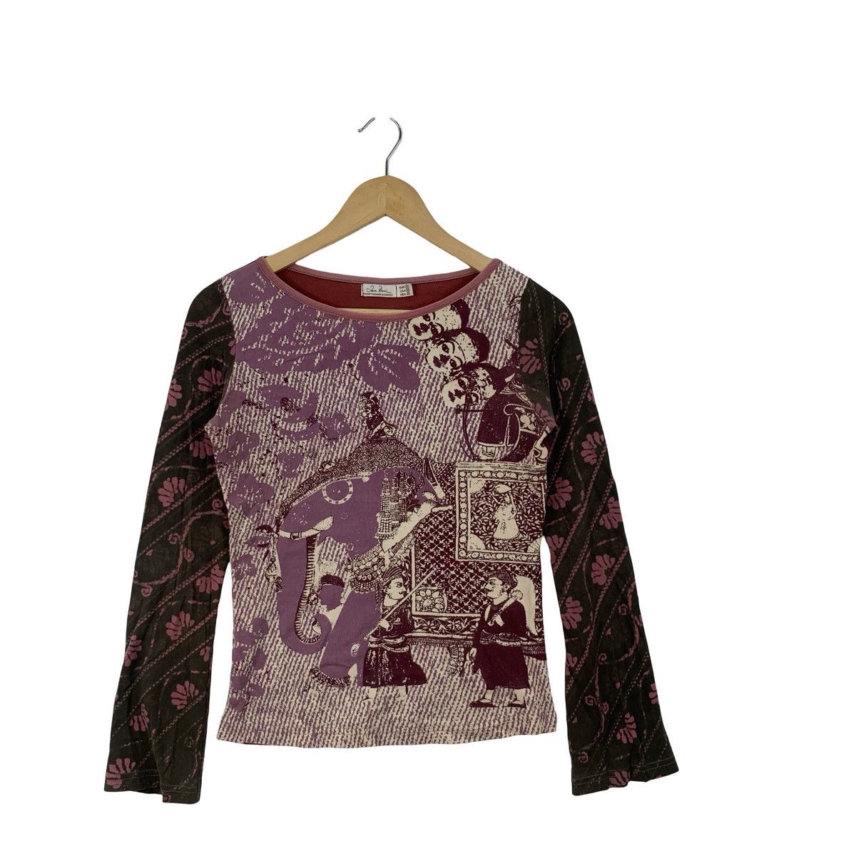 Zara ZARA BASIC South Asia Cultural Motif Long Sleeve Tee Shirt Size M / US 6-8 / IT 42-44 - 3 Thumbnail