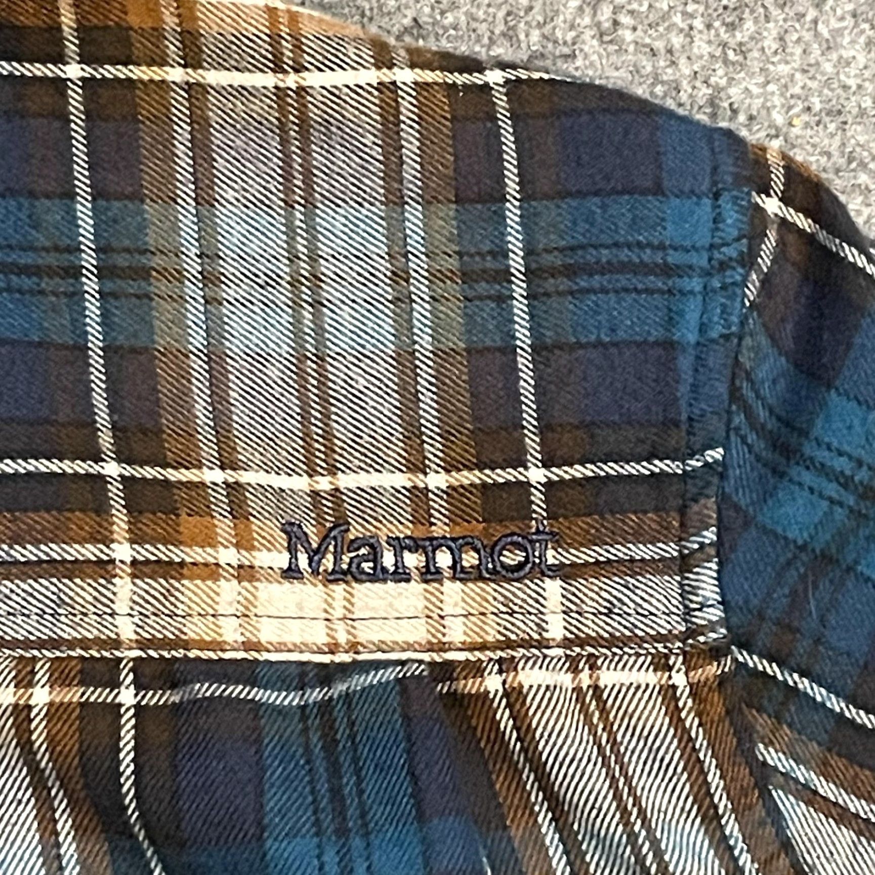 Marmot Marmot Fairfax Midweight Flannel Shirt Mens Medium Blue Brown Plaid Button Front Size US M / EU 48-50 / 2 - 5 Thumbnail