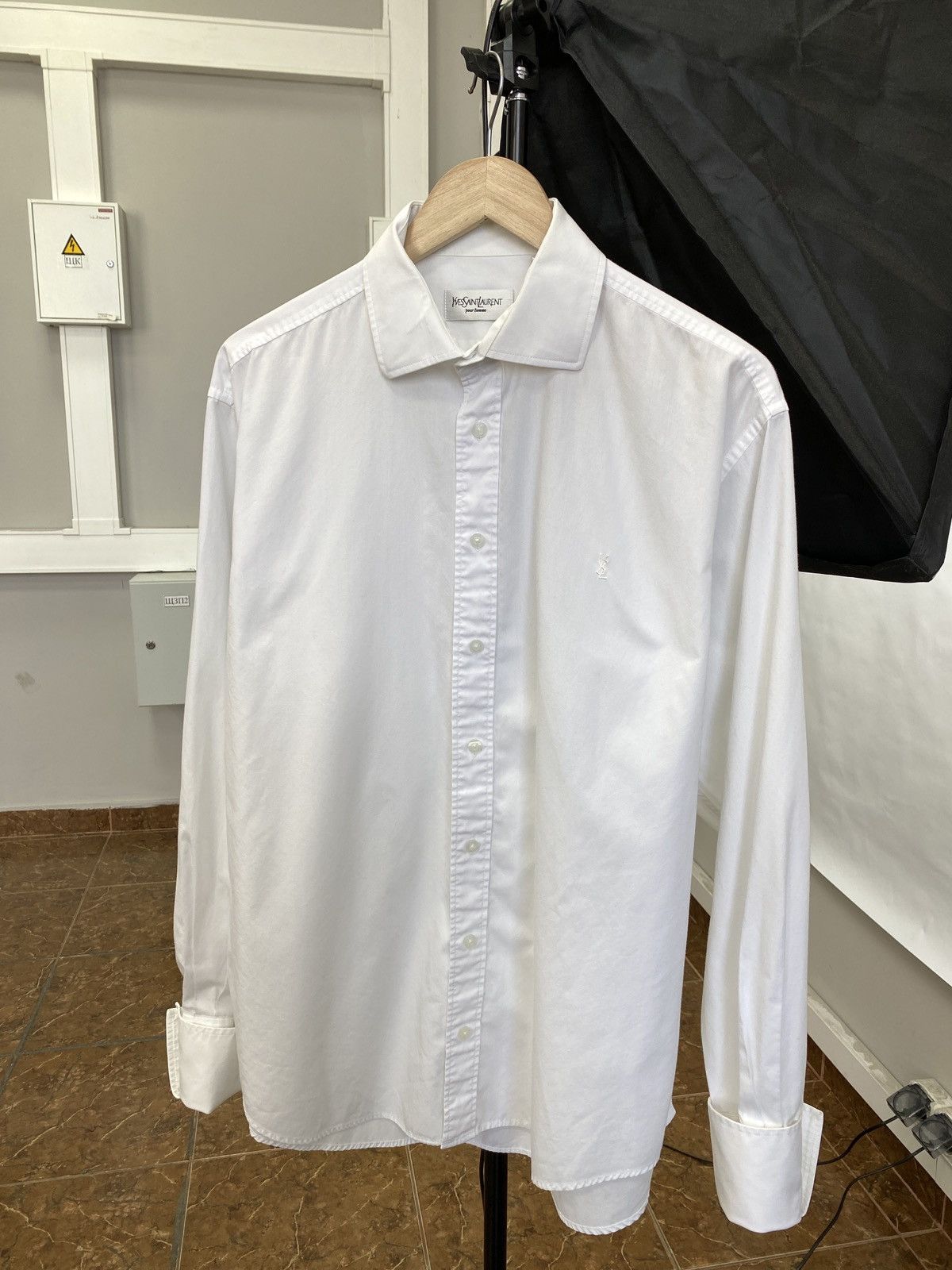 Yves Saint Laurent Vintage 90s Yves Saint Laurent YSL Button Up Cufflinks Shirt Size US XL / EU 56 / 4 - 1 Thumbnail