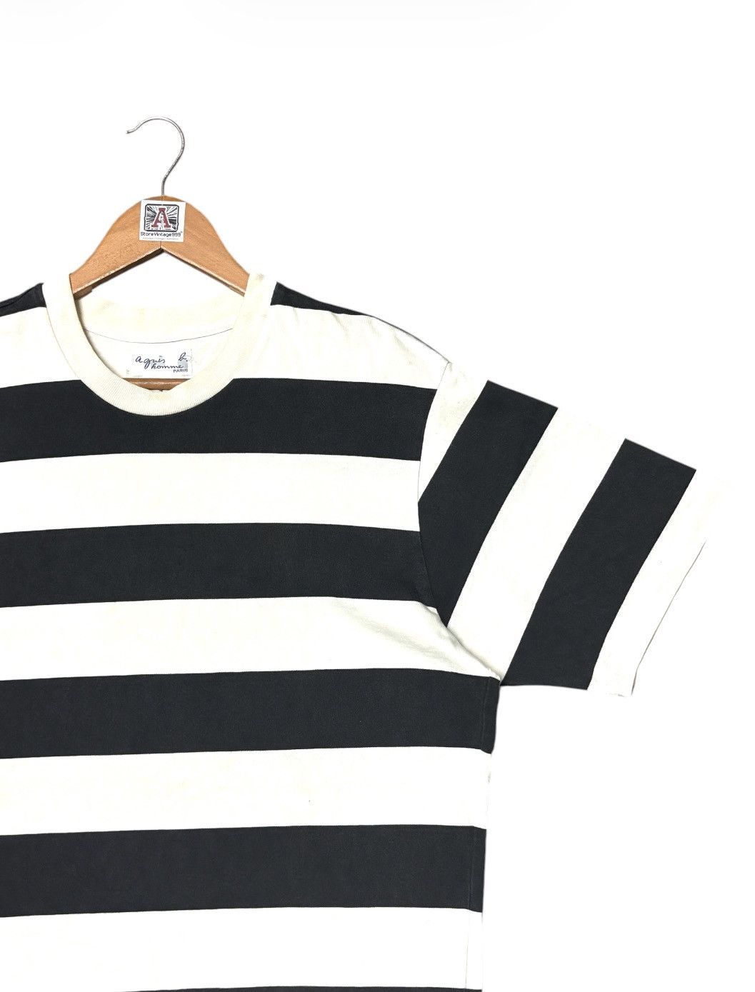 agnes b. VINTAGE AGNES B. STRIPED TSHIRT TEE💥 Size US L / EU 52-54 / 3 - 5 Thumbnail