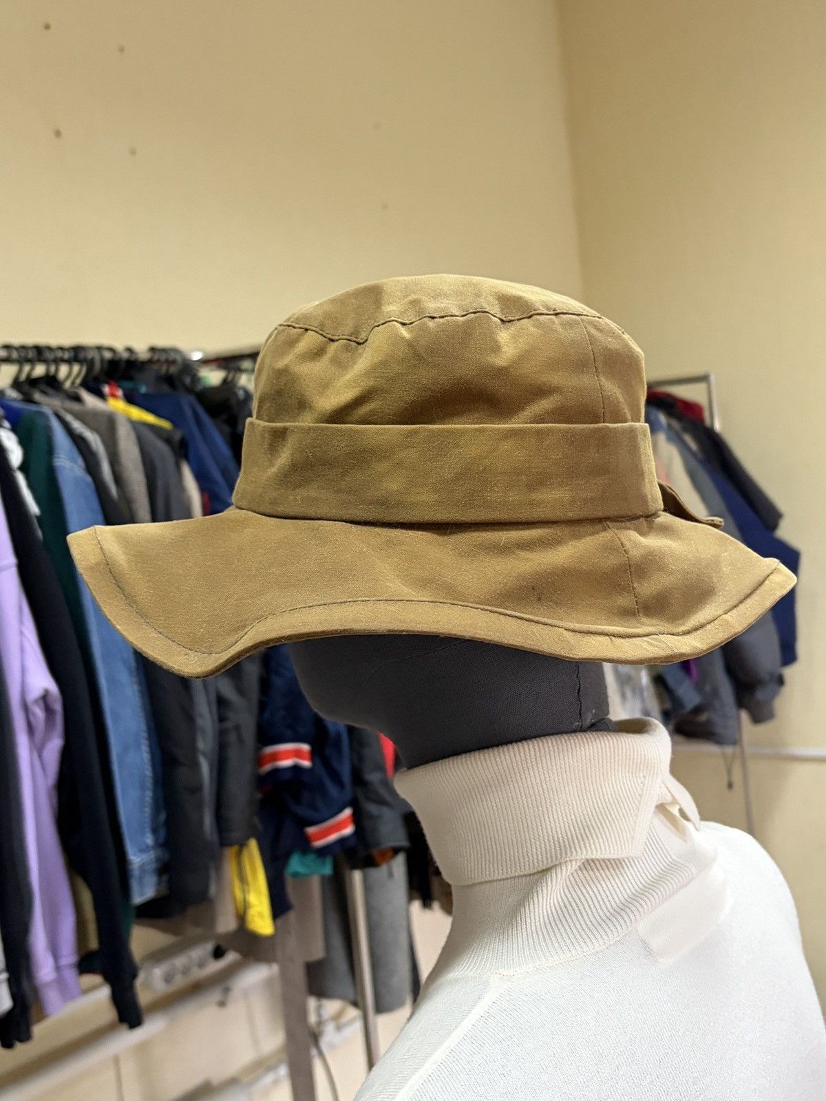 Barbour Barbour Country Waxed Cotton Bucket Hat Rose Detail Brown M Size ONE SIZE - 3 Thumbnail