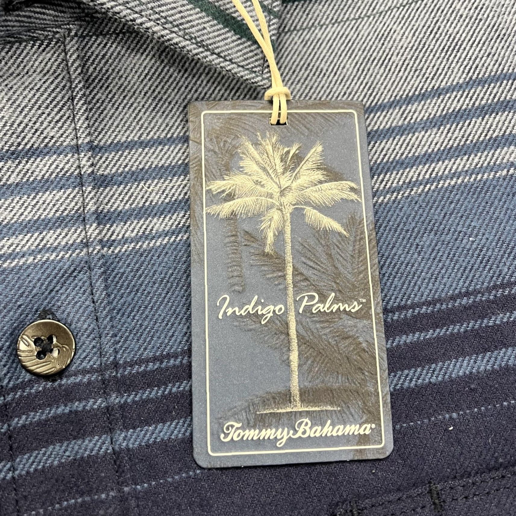 Tommy Bahama Tommy Bahama Sombra Shirt Jacket Jacket Mens L Blue Palms Flannel NWT Indigo Striped Bomber Cotton Lining Button Front Pocket Casual Travel Size US L / EU 52-54 / 3 - 4 Thumbnail