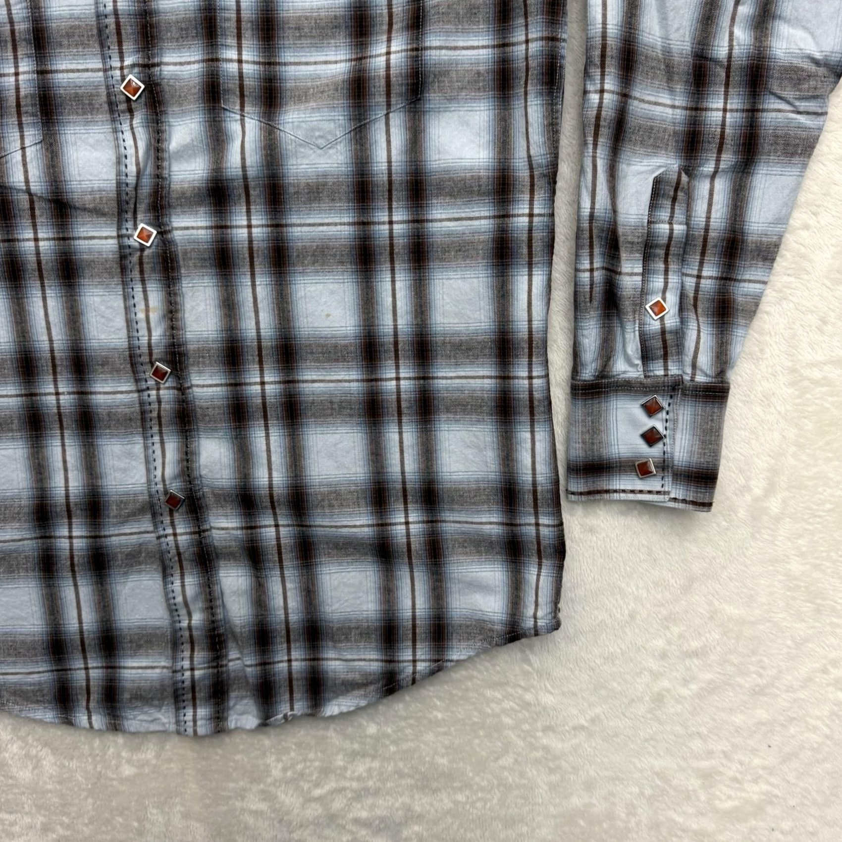 Vintage VINTAGE B&D by Panhandle Slim Shirt Mens Medium Blue Plaid Western Pearl Snap Shirt Mens Medium Blue Plaid Western Pearl Snap Size US M / EU 48-50 / 2 - 4 Thumbnail