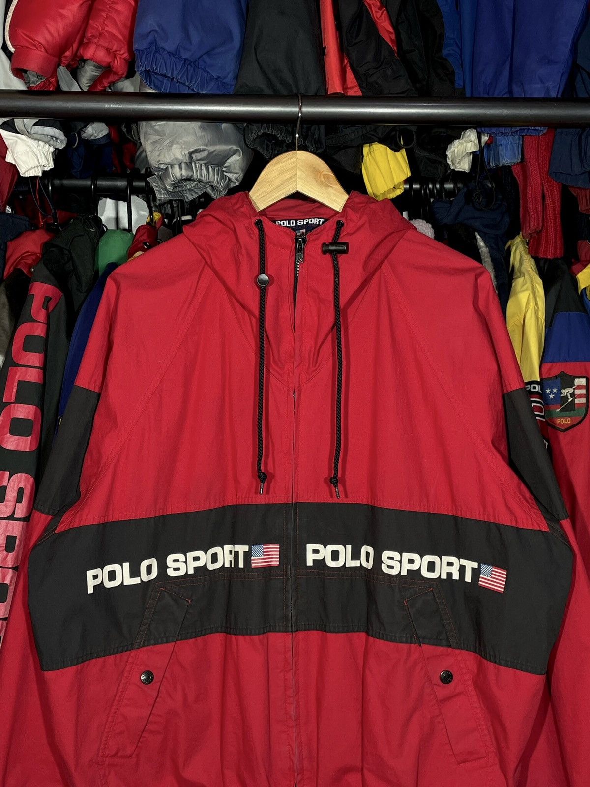 Polo Ralph Lauren Red Jacket Polo Sport 90’s Vintage Size US M / EU 48-50 / 2 - 2 Thumbnail