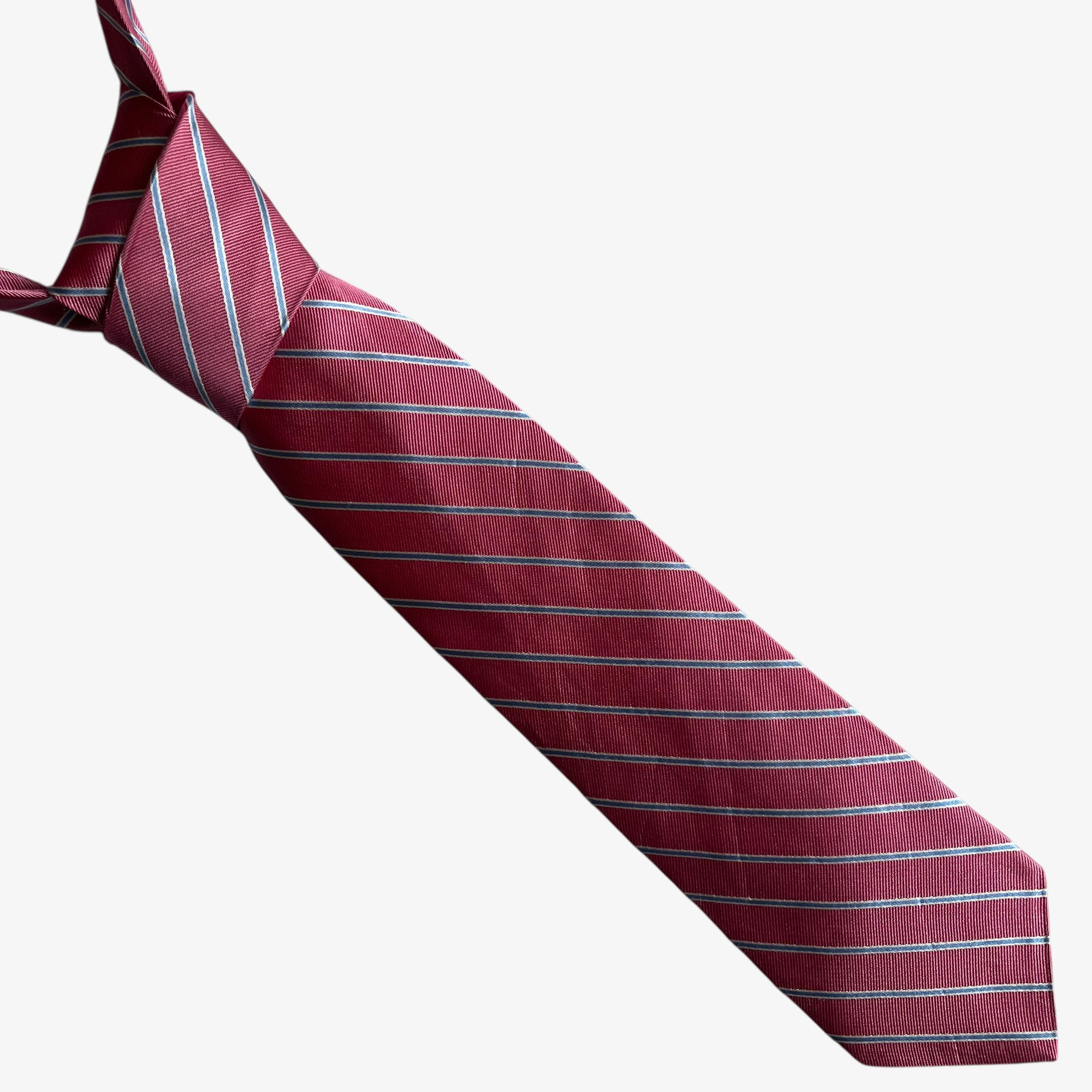 Brooks Brothers Vintage Y2K Brooks Brothers Pink & Blue Striped Silk Tie Size ONE SIZE - 1 Thumbnail
