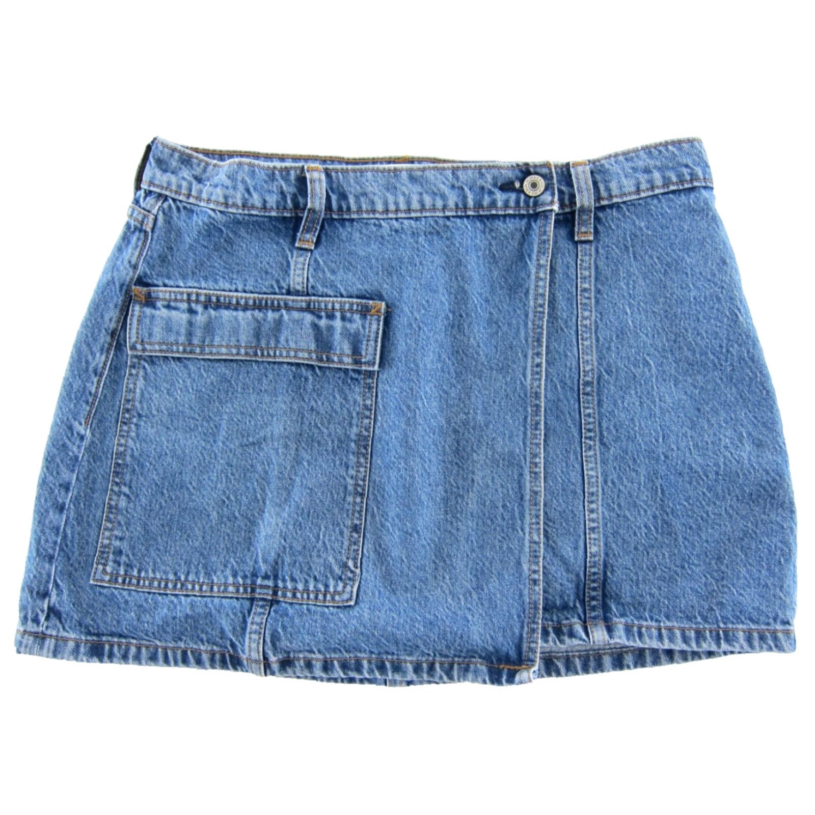 Abercrombie & Fitch Abercrombie & Fitch Blue Denim Jean High Rise Cargo Wrap Skirt Women 30/10 Size 30" / US 8 / IT 44 - 2 Thumbnail