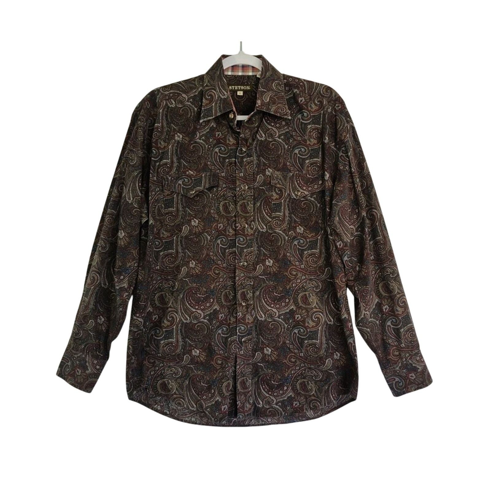 Stetson Stetson Mens Paisley Pearl Snap Western Cowboy Shirt Medium Size US M / EU 48-50 / 2 - 1 Thumbnail