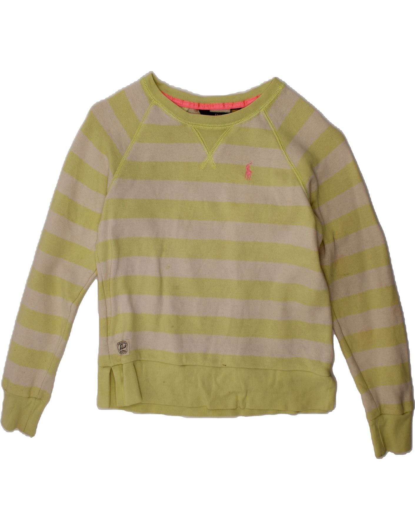 Polo Ralph Lauren Girls Sweatshirt Jumper 6-7 Years Small Green Striped Size XS / US 0-2 / IT 36-38 - 1 Thumbnail