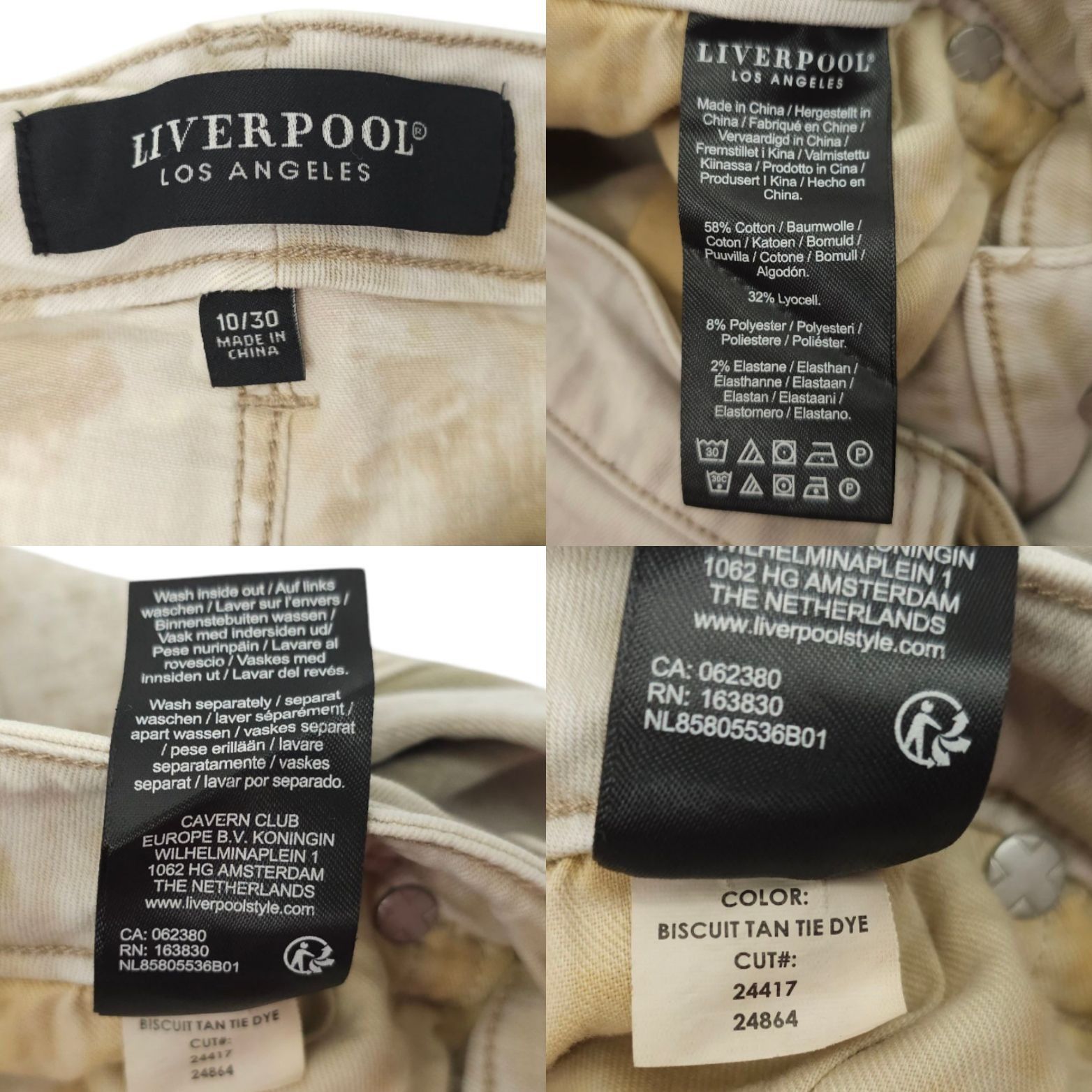 Other Liverpool Hannah Tie Dye Crop Jeans Women 10/30 Biscuit Tan Size 28" / US 6 / IT 42 - 8 Thumbnail