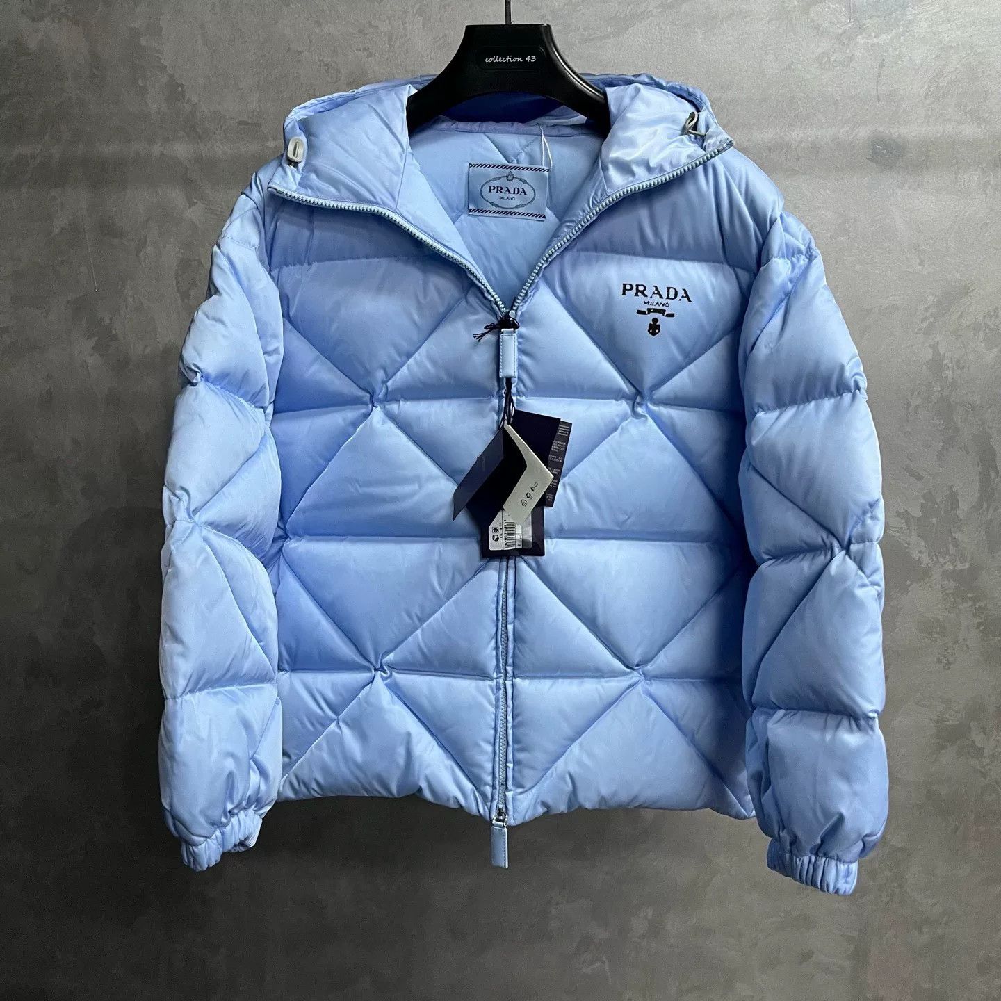 Prada Prada Blue Oversized Zipper Down Jacket Size S / US 4 / IT 40 - 1 Thumbnail