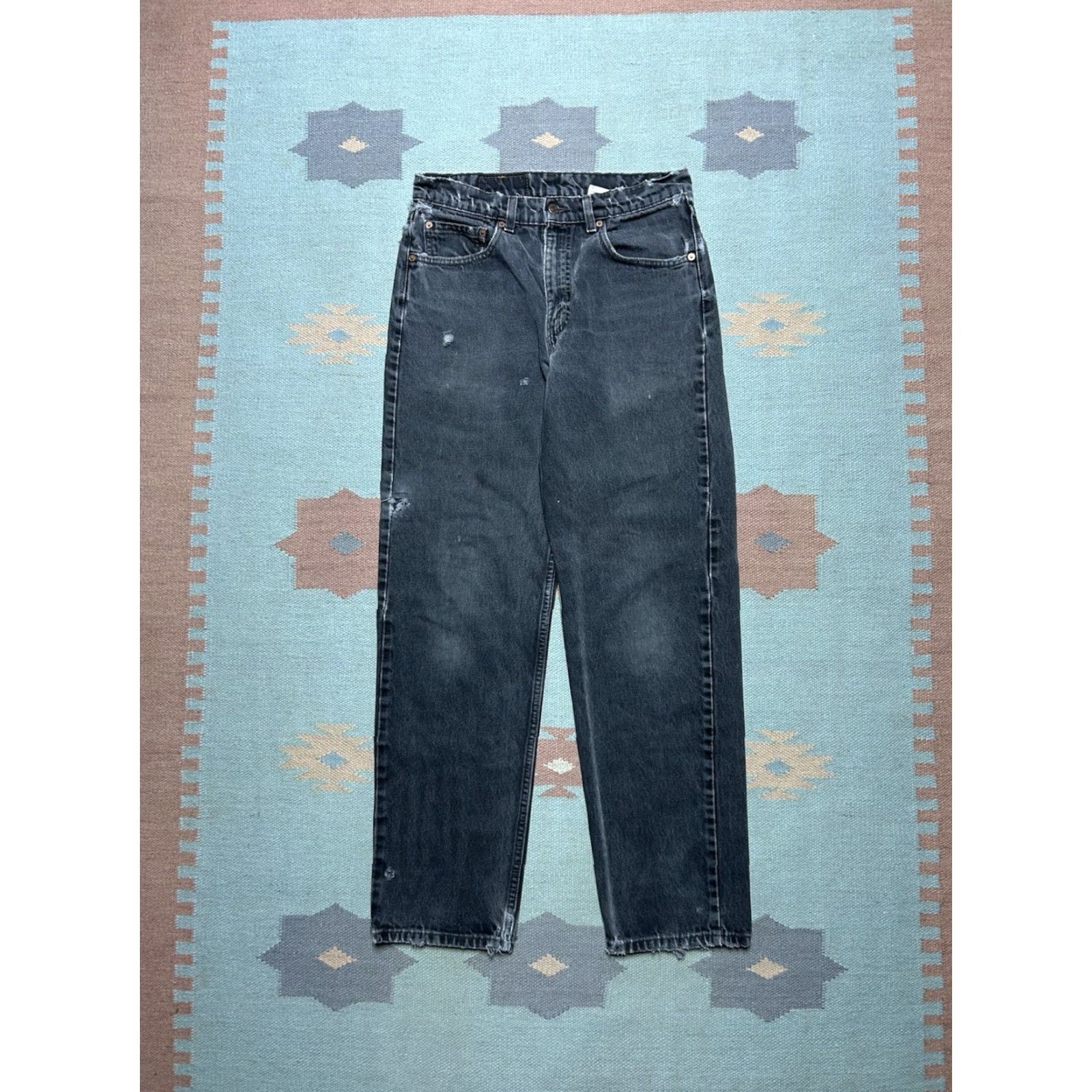 Levi's VINTAGE Levi’s 550 Jeans Men Regular 30x31 Black Distressed USA 90s Skater Relaxed Tapered Size US 30 / EU 46 - 2 Thumbnail
