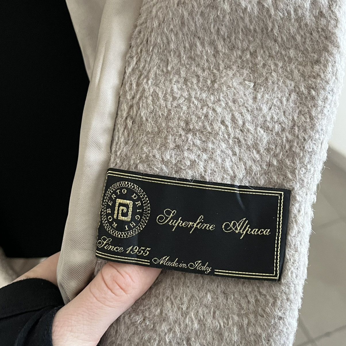 Superfine Beige woollen coat fur alpaca wool Size XL / US 12-14 / IT 48-50 - 10 Thumbnail