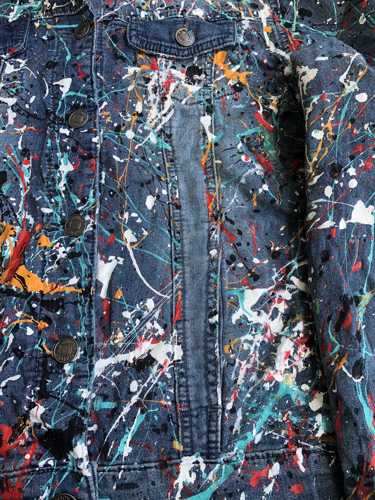 Buffalo David Bitton 💥RARE💥Vintage Buffalo David Bitton Paint Splash Denim Jacket Size US M / EU 48-50 / 2 - 5 Thumbnail