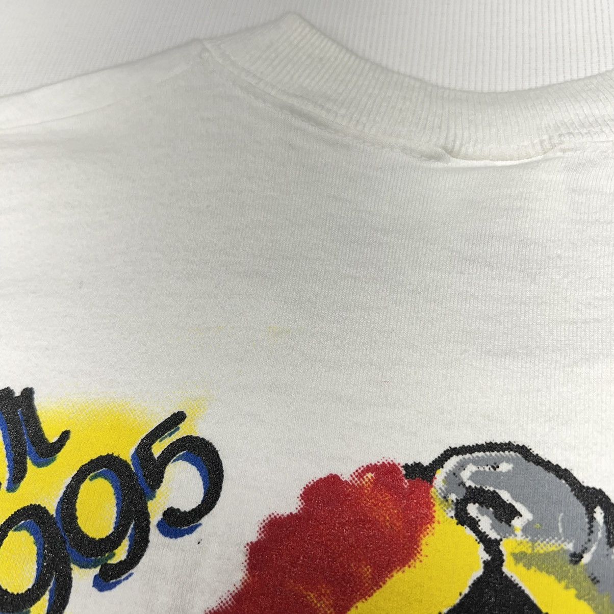Band Tees × Vintage VTG Jimmy Page Robert Plant Tee Shirt White Tour Unledded Size US L / EU 52-54 / 3 - 16 Thumbnail