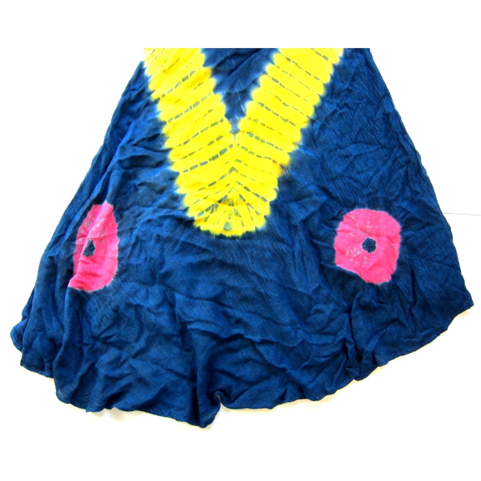 Sunflower VINTAGE Sunflower Rayon Blue Yellow Pink Tie Dye Tunic Tank Sun Dress Small Size S / US 4 / IT 40 - 6 Thumbnail