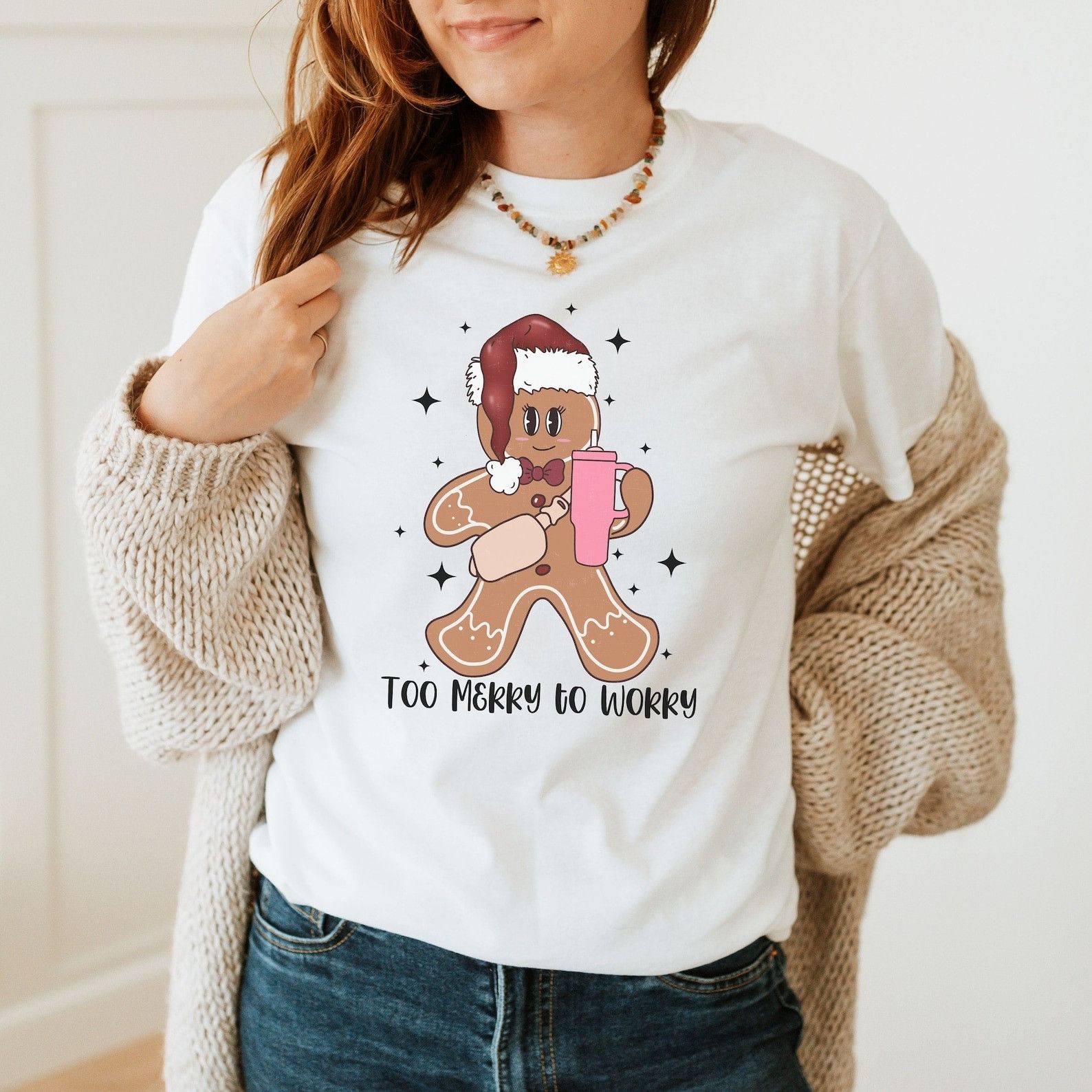Designer × The Unbranded Brand Funny Gingerbread Christmas Shirt, Trendy Christmas Shirt Size XL / US 12-14 / IT 48-50 - 1 Thumbnail