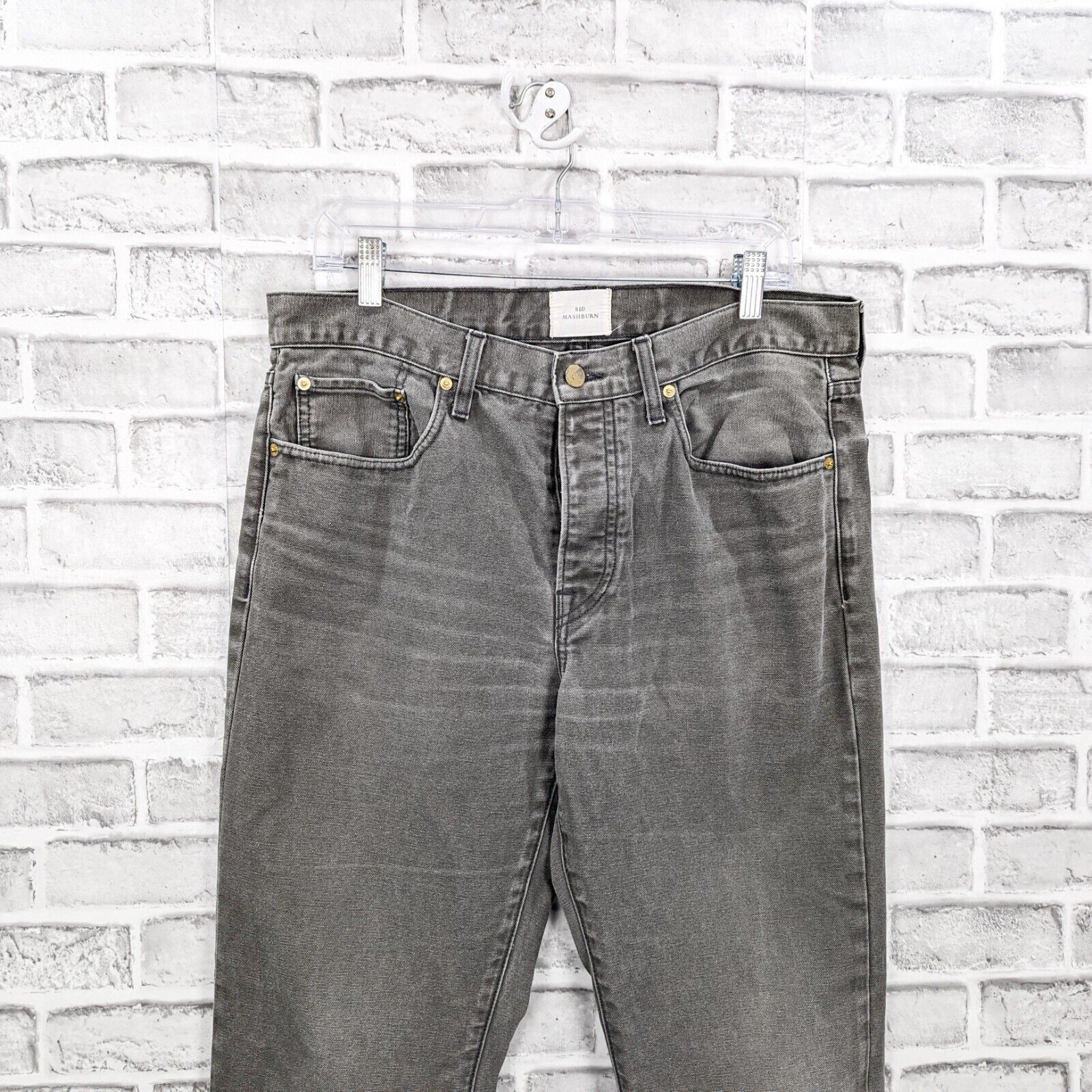 Sid Mashburn SID MASHBURN Men's 5 Pocket Denim Jeans Greenish Grey 36 Size US 36 / EU 52 - 4 Thumbnail