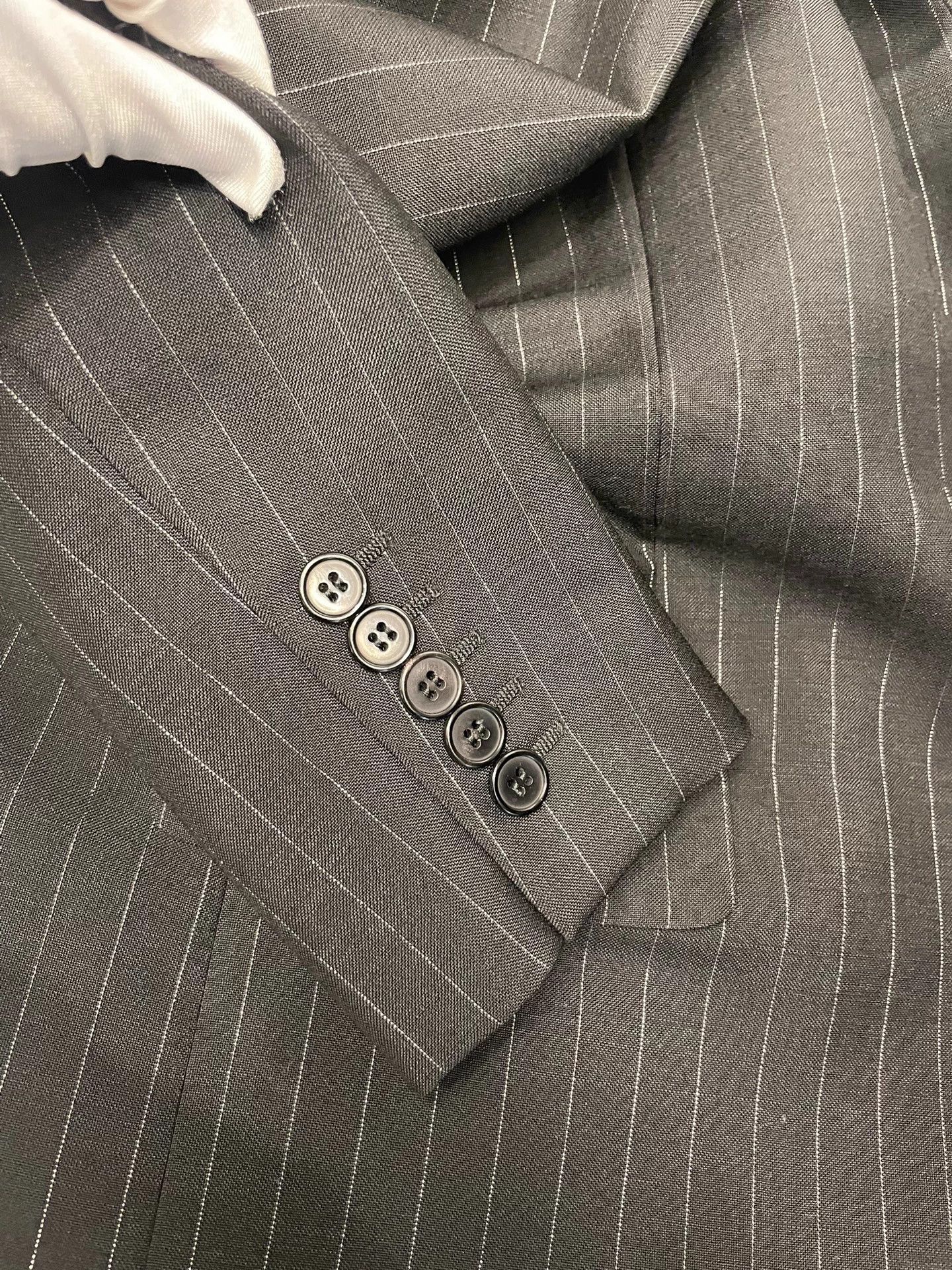 Saint Laurent Paris YSL/SLP black stripe mohair wool blazer 36 Size XS / US 0-2 / IT 36-38 - 9 Thumbnail