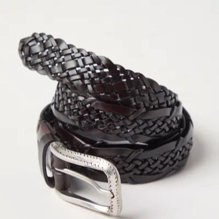Brunello Cucinelli o1la1rc1a0425 Size: OS/Leather Belt in Black Size ONE SIZE - 2 Thumbnail